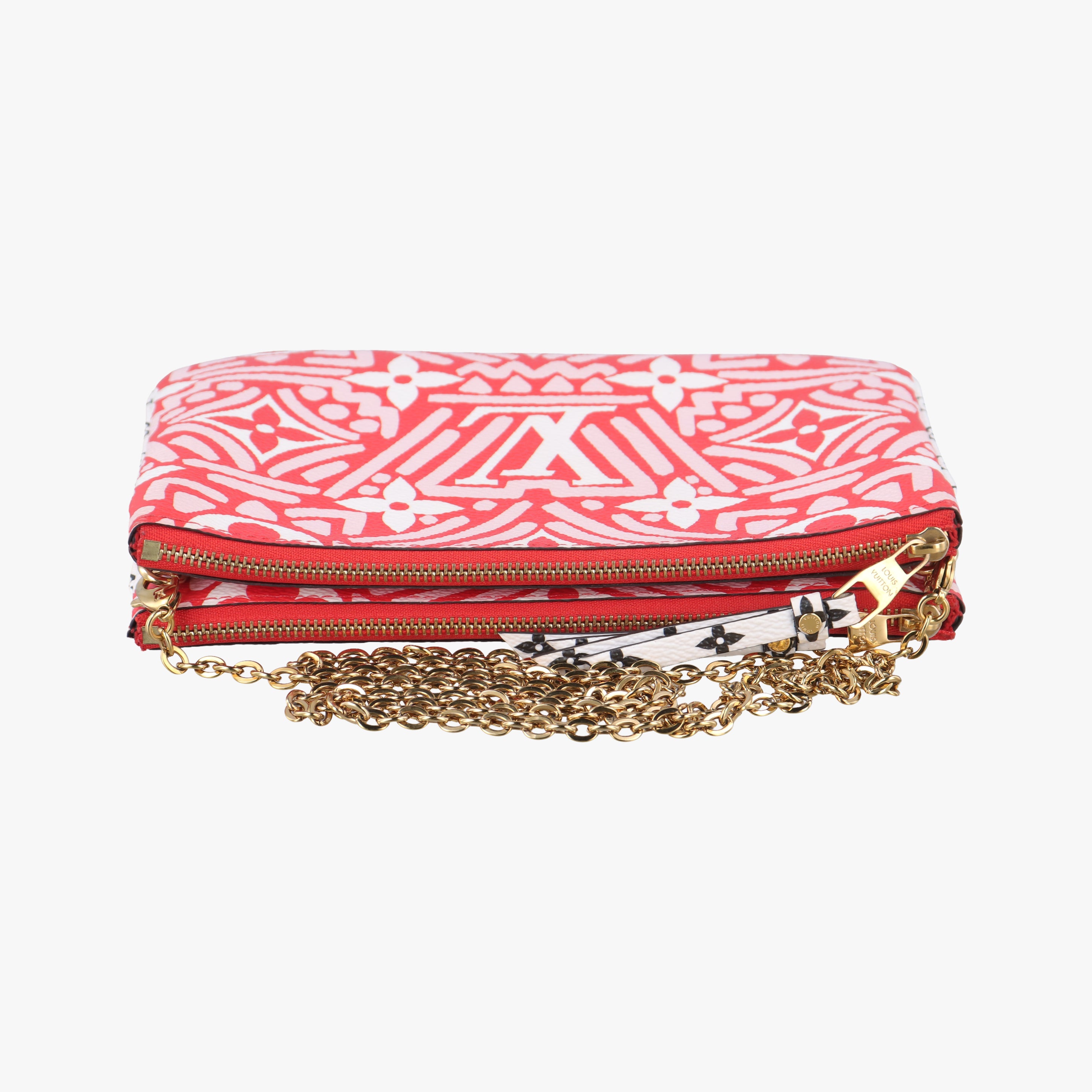 Crafty Pochette Double Zip cream×ROUGE Monogram Giant M69507 GI2250 IC Chipクラフティ ポシェット ドゥーブル ジップ クレーム×ルージュ モノグラム ジャイアント M69507 GI2250 ICチップ