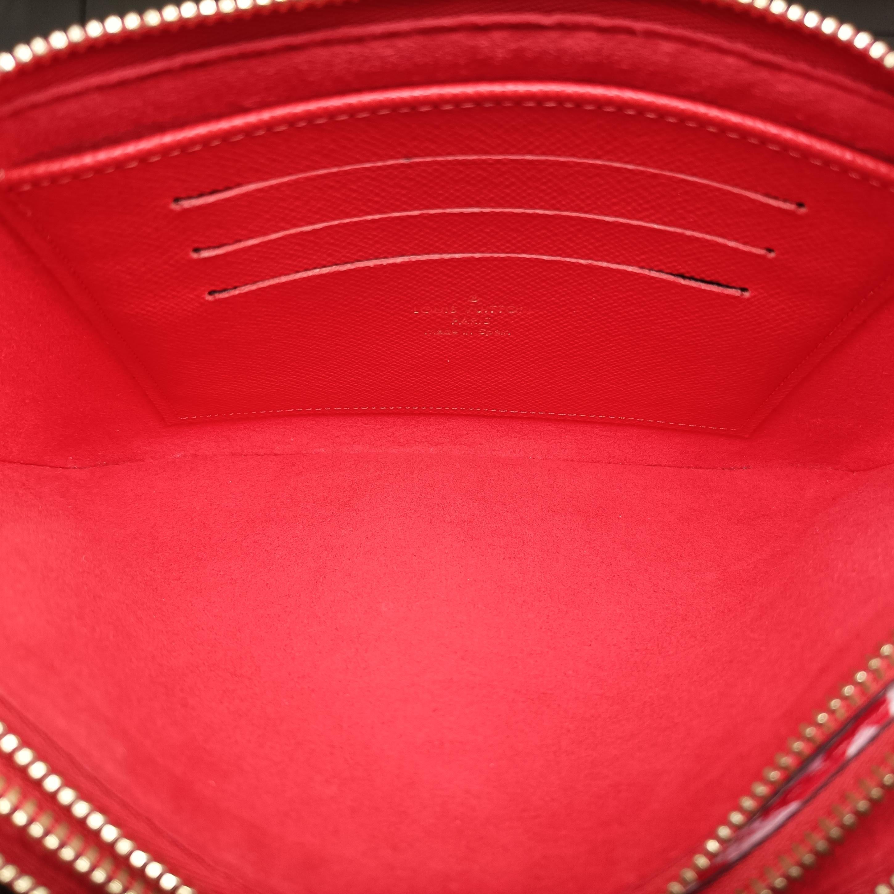 Crafty Pochette Double Zip cream×ROUGE Monogram Giant M69507 GI2250 IC Chipクラフティ ポシェット ドゥーブル ジップ クレーム×ルージュ モノグラム ジャイアント M69507 GI2250 ICチップ