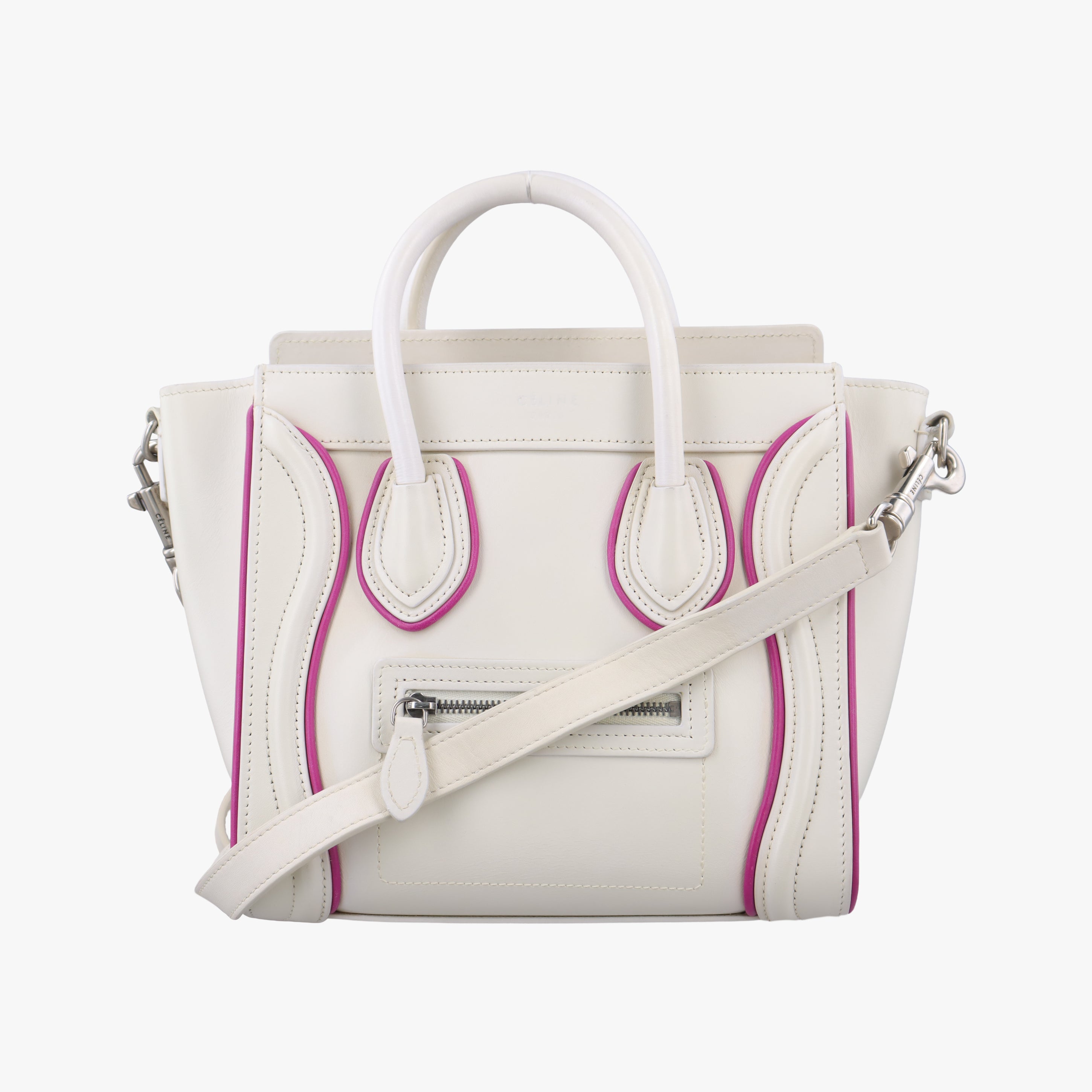 luggage nano shopper White×pink Leather S-CU-4176ラゲージナノショッパー ホワイト×ピンク レザー S-CU-4176