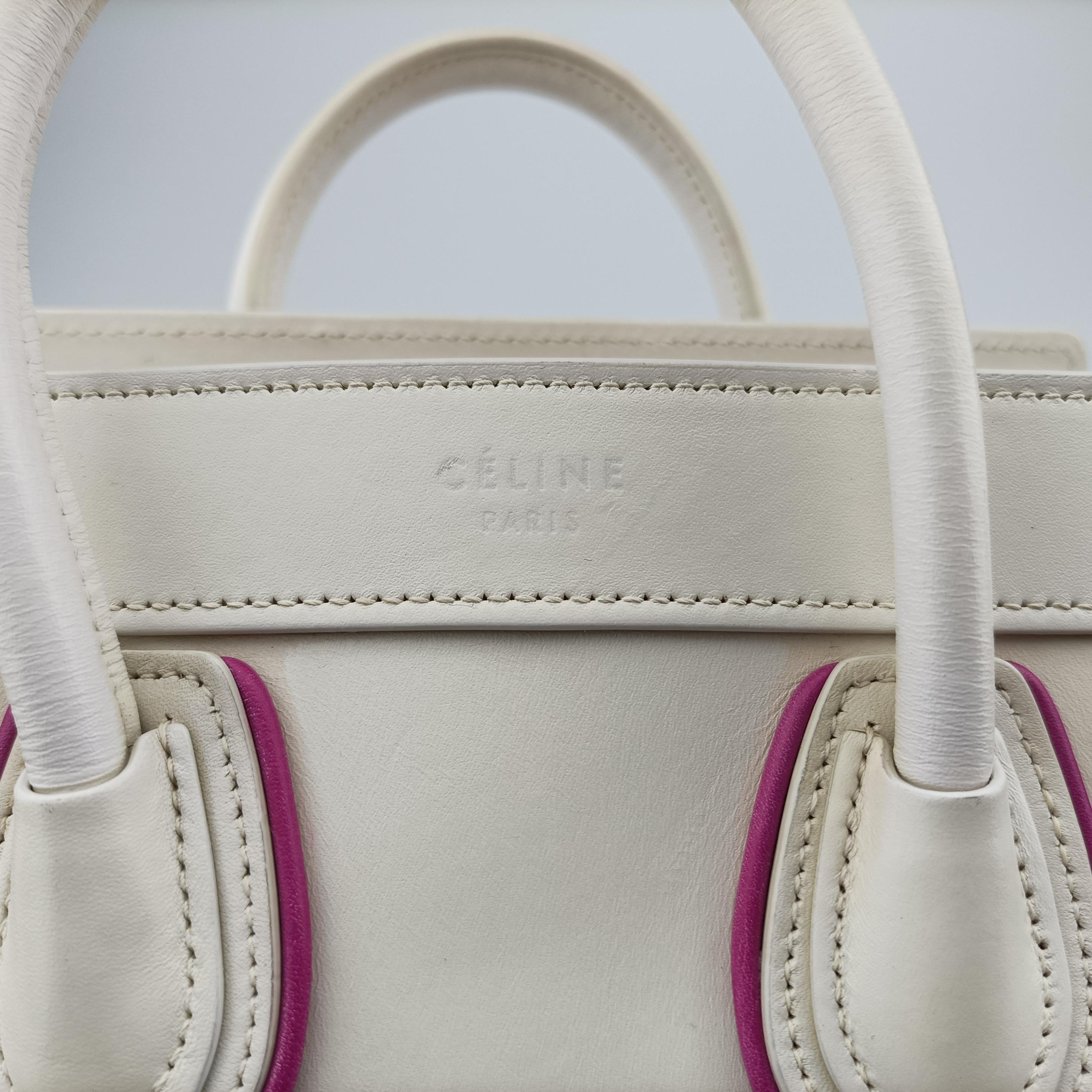 luggage nano shopper White×pink Leather S-CU-4176ラゲージナノショッパー ホワイト×ピンク レザー S-CU-4176