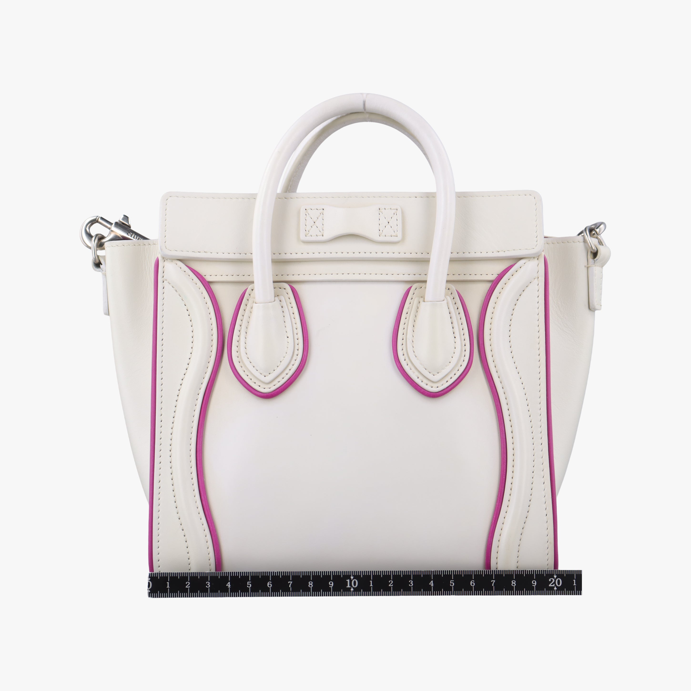 luggage nano shopper White×pink Leather S-CU-4176ラゲージナノショッパー ホワイト×ピンク レザー S-CU-4176