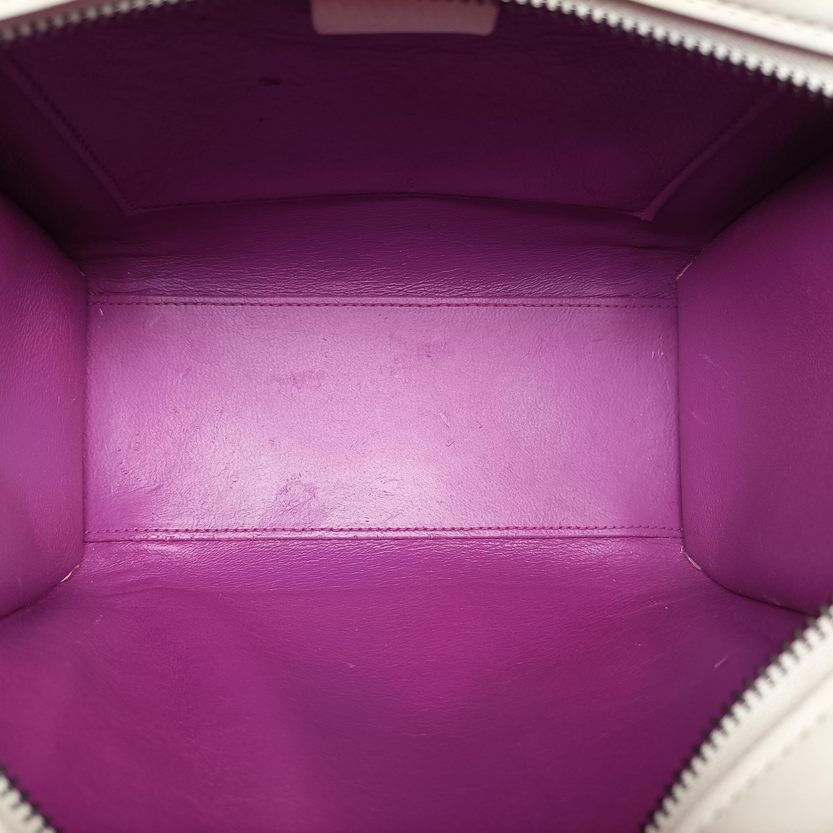 luggage nano shopper White×pink Leather S-CU-4176ラゲージナノショッパー ホワイト×ピンク レザー S-CU-4176