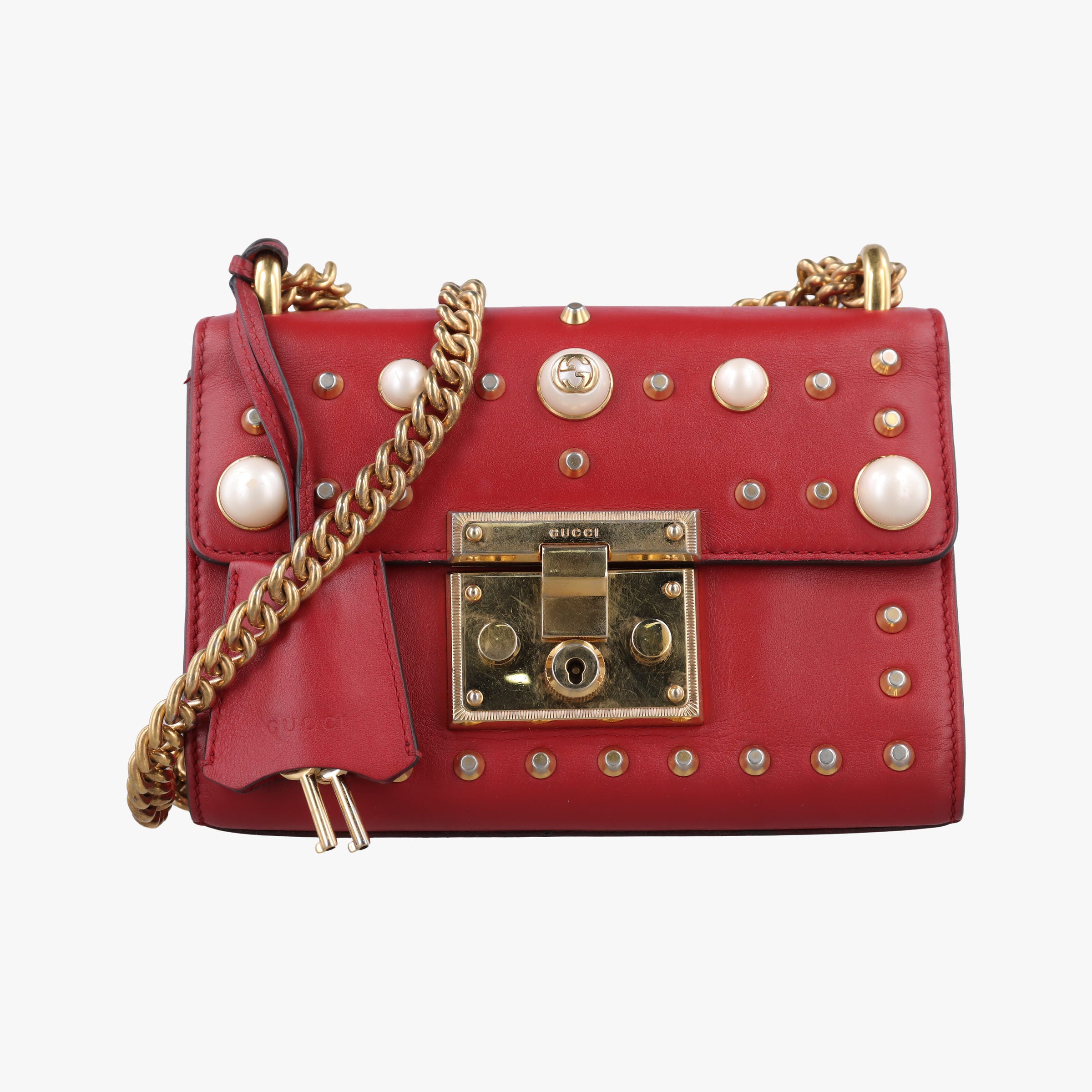 Padlock Red Leather 432182 F021822215パドロック レッド レザー 432182 F021822215