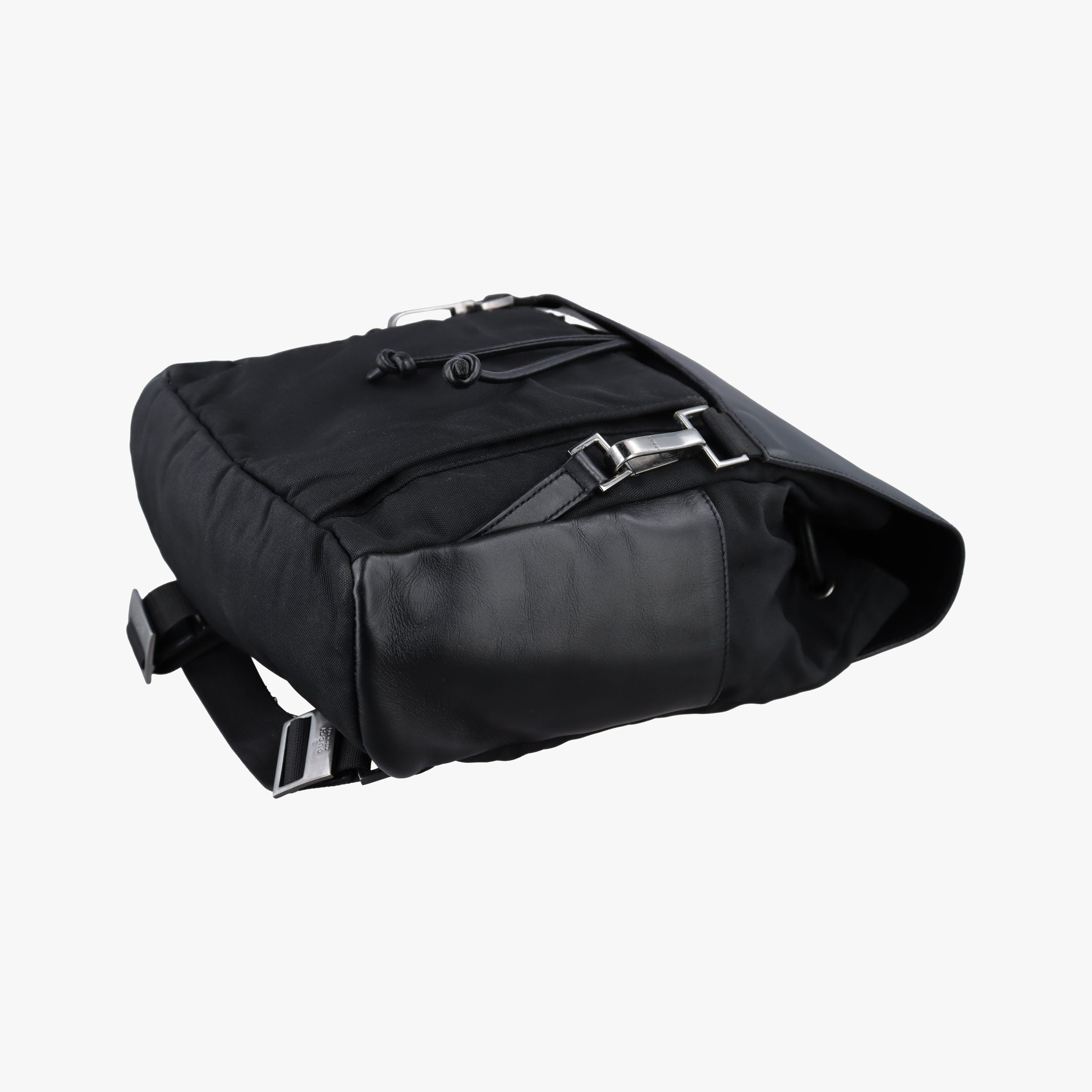 Logo motif Black nylon×leather 003.02 ロゴモチーフ ブラック ナイロン×レザー 003.02