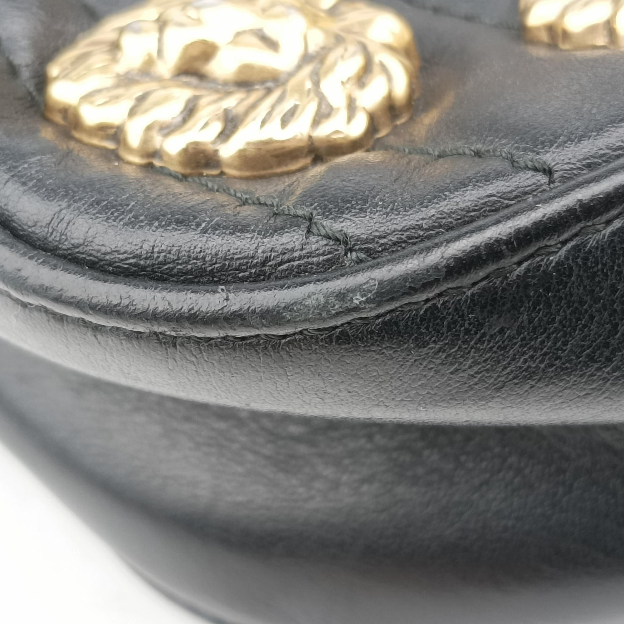GG Marmont Animalier Black Leather 447632 D022503777GG マーモント アニマリエ ブラック レザー 447632 D022503777