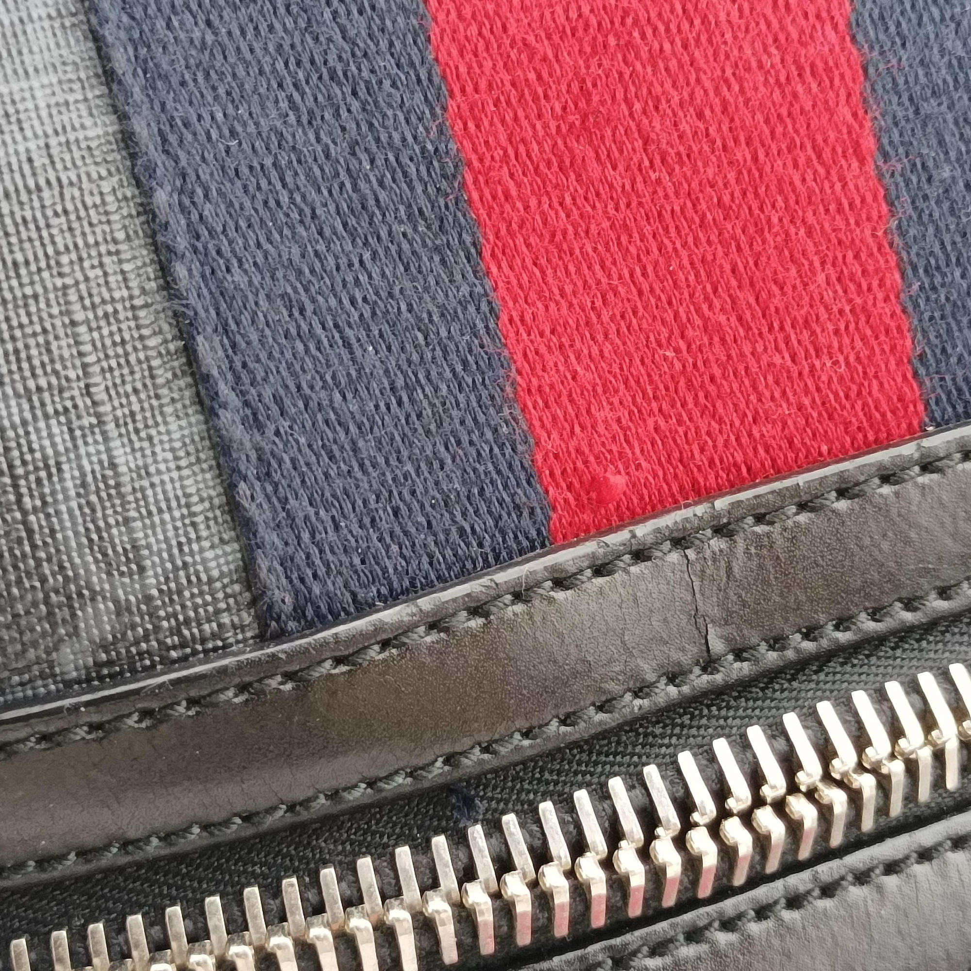 GG Supreme Black PVC coated canvas x Leather 478324 E022330433GGスプリーム ブラック PVCコーティングキャンバス x レザー 478324 E022330433
