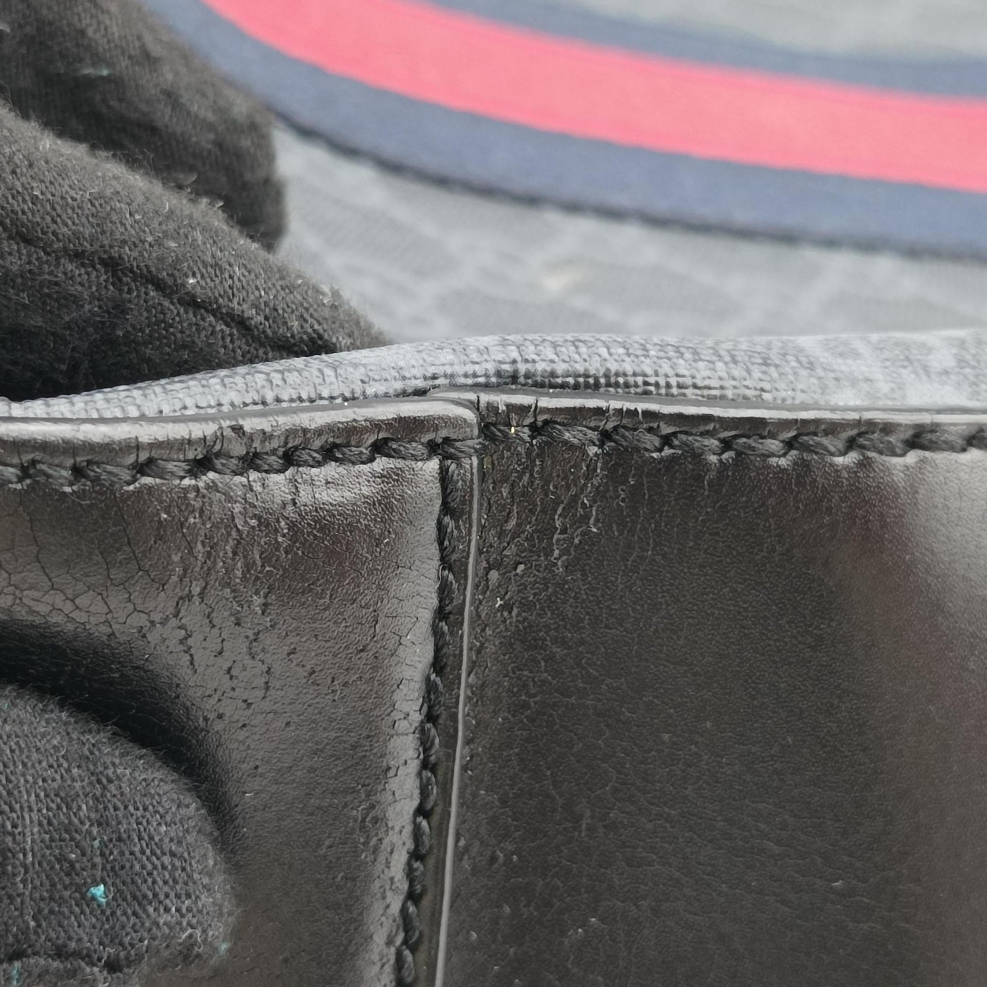 GG Supreme Black PVC coated canvas x Leather 478324 E022330433GGスプリーム ブラック PVCコーティングキャンバス x レザー 478324 E022330433