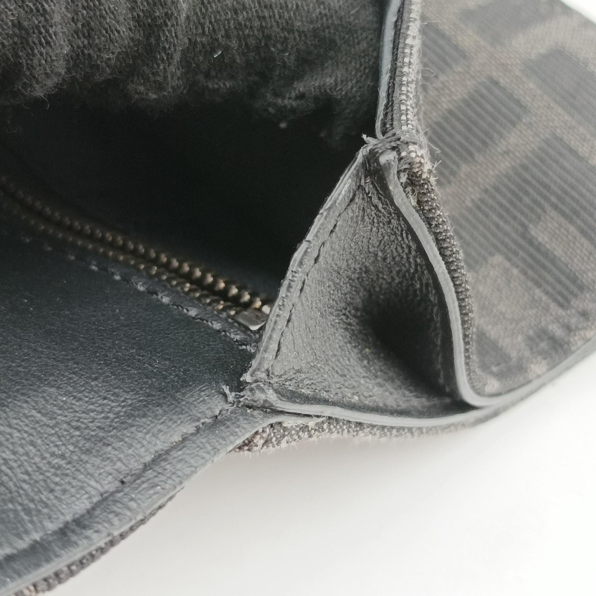 FF Logo Baguette slim Black x Gray canvas×Leather 7M0295 7M0295 A9ZL 218-0059FFロゴ バゲット スリム ブラック×グレー キャンバス ×レザー 7M0295 7M0295 A9ZL 218-0059