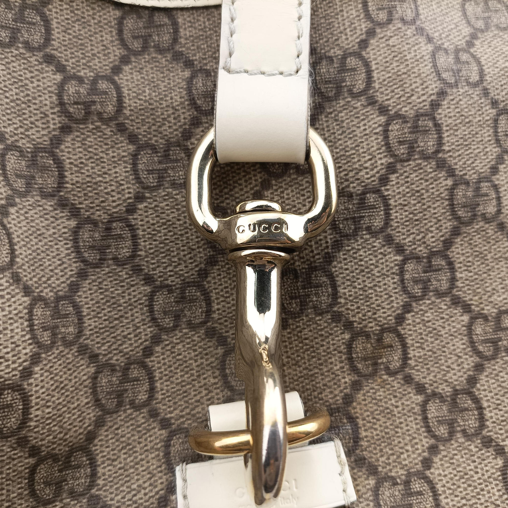 Jackie Brown×White Leather×PVC coated canvas 203493 D4507439ジャッキー ブラウン×ホワイト レザー×PVCコーティングキャンバス 203493 D4507439