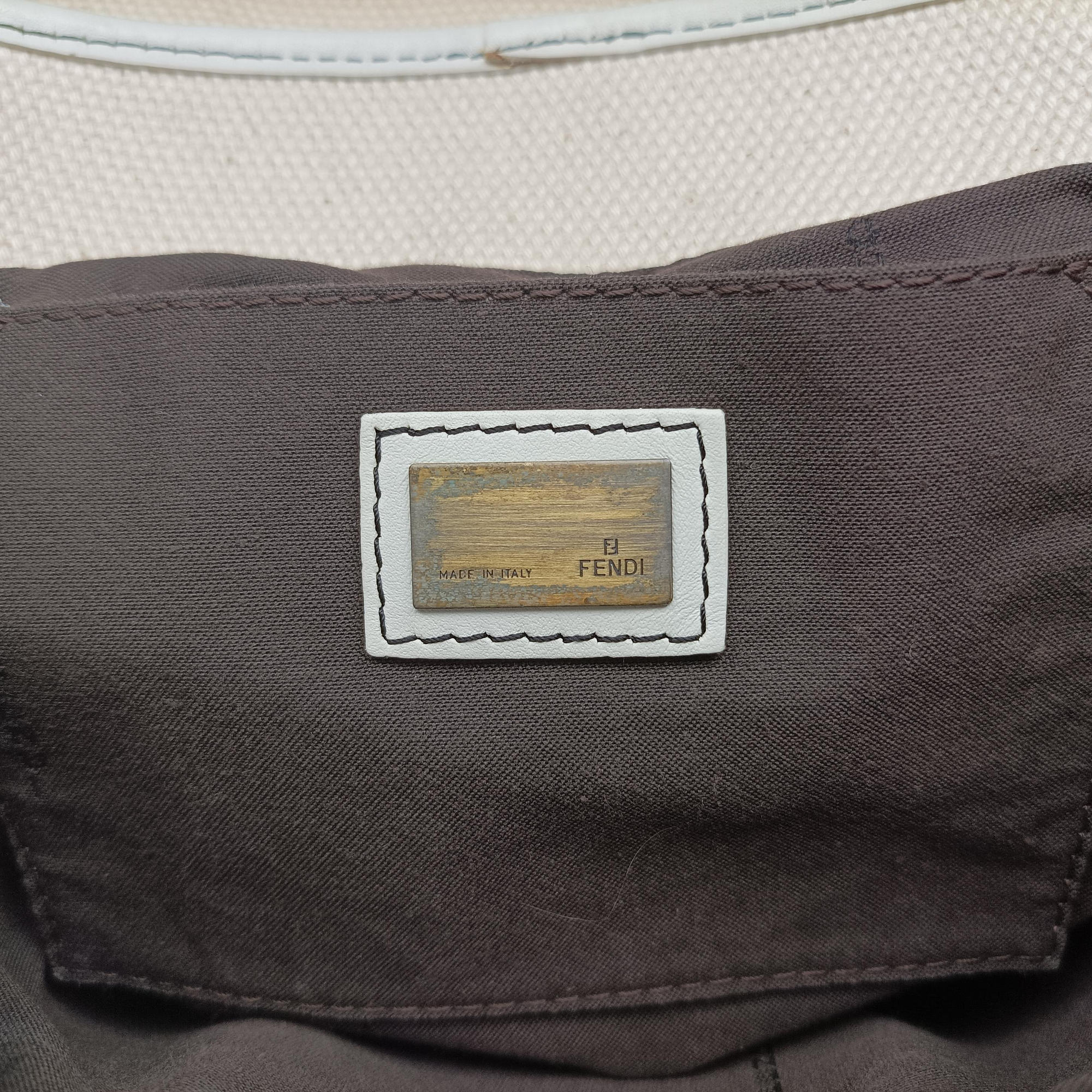 B Bag White canvas×leather 8BNI63 2384-8BNI63-UP4-068Bバッグ ホワイト キャンバス ×レザー 8BNI63 2384-8BNI63-UP4-068