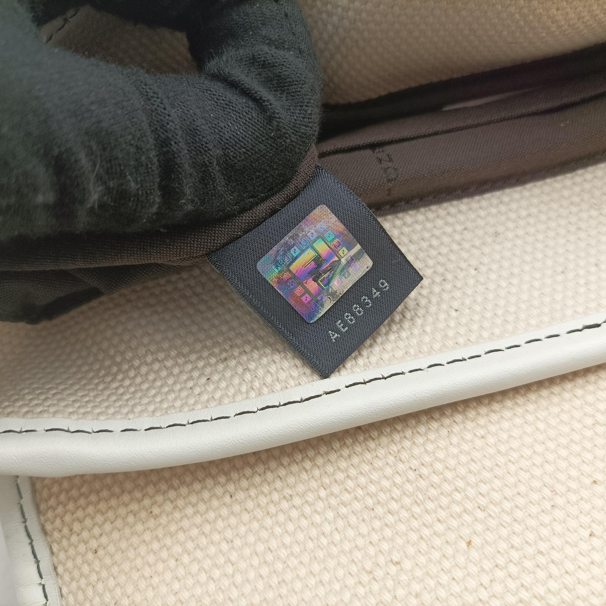 B Bag White canvas×leather 8BNI63 2384-8BNI63-UP4-068Bバッグ ホワイト キャンバス ×レザー 8BNI63 2384-8BNI63-UP4-068