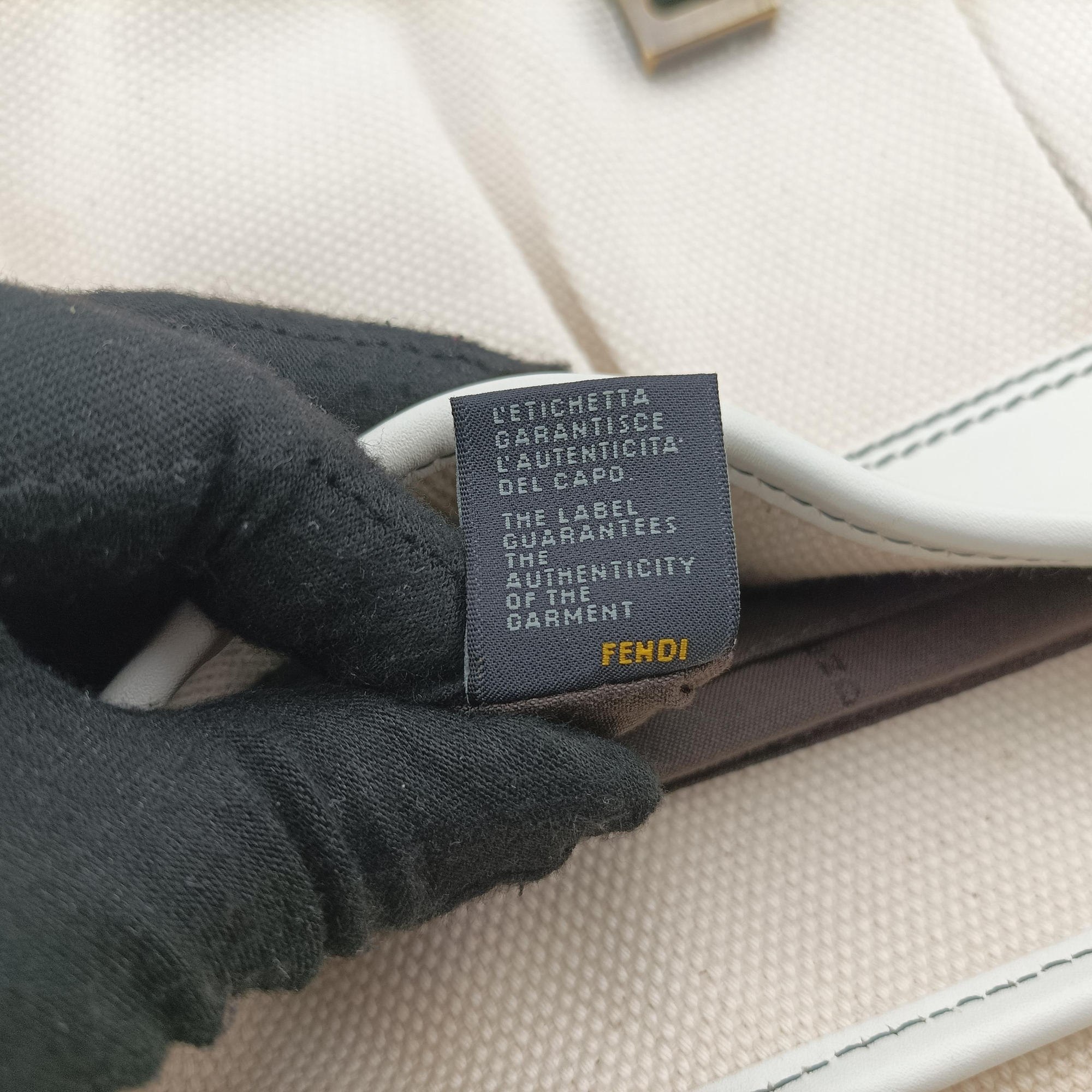 B Bag White canvas×leather 8BNI63 2384-8BNI63-UP4-068Bバッグ ホワイト キャンバス ×レザー 8BNI63 2384-8BNI63-UP4-068