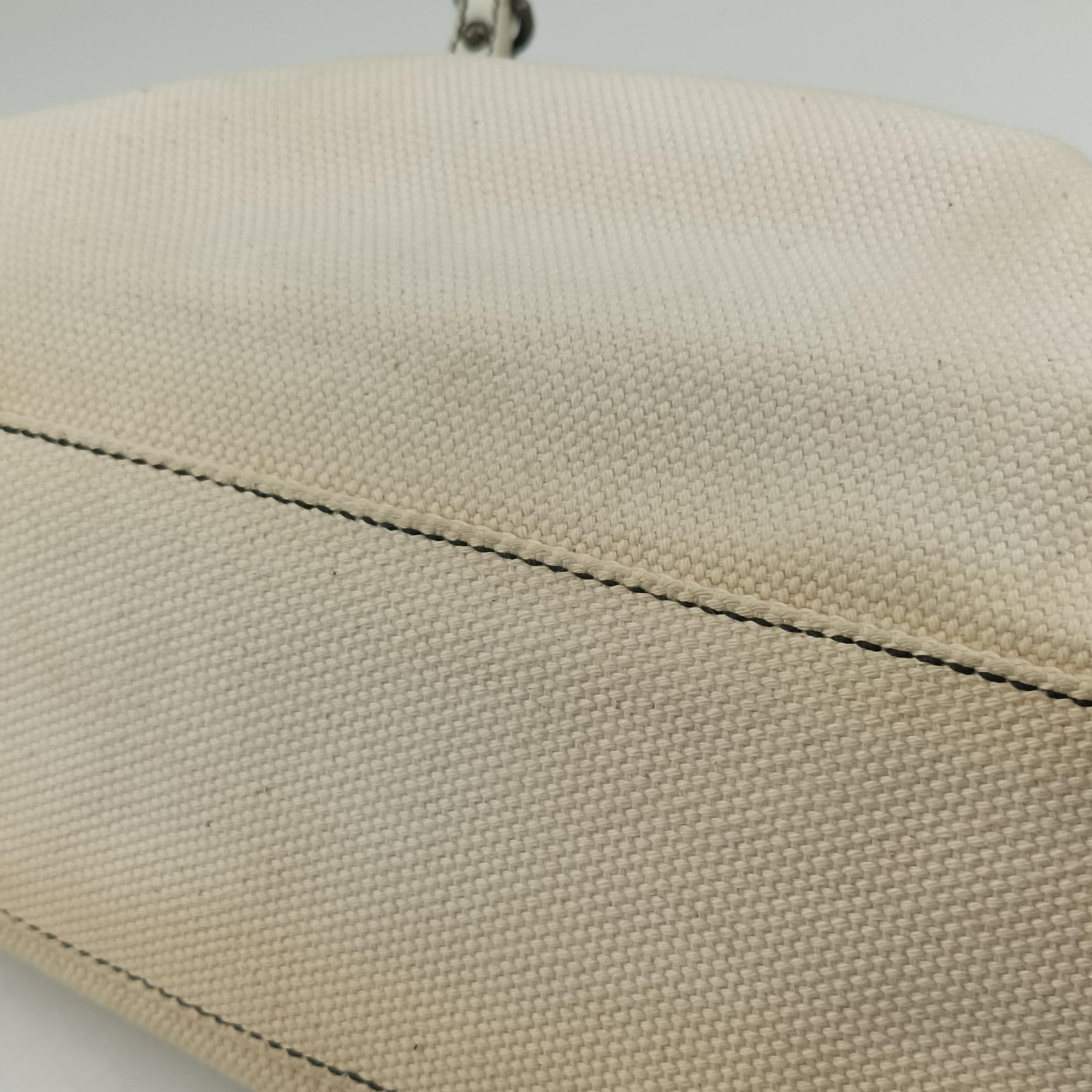 B Bag White canvas×leather 8BNI63 2384-8BNI63-UP4-068Bバッグ ホワイト キャンバス ×レザー 8BNI63 2384-8BNI63-UP4-068