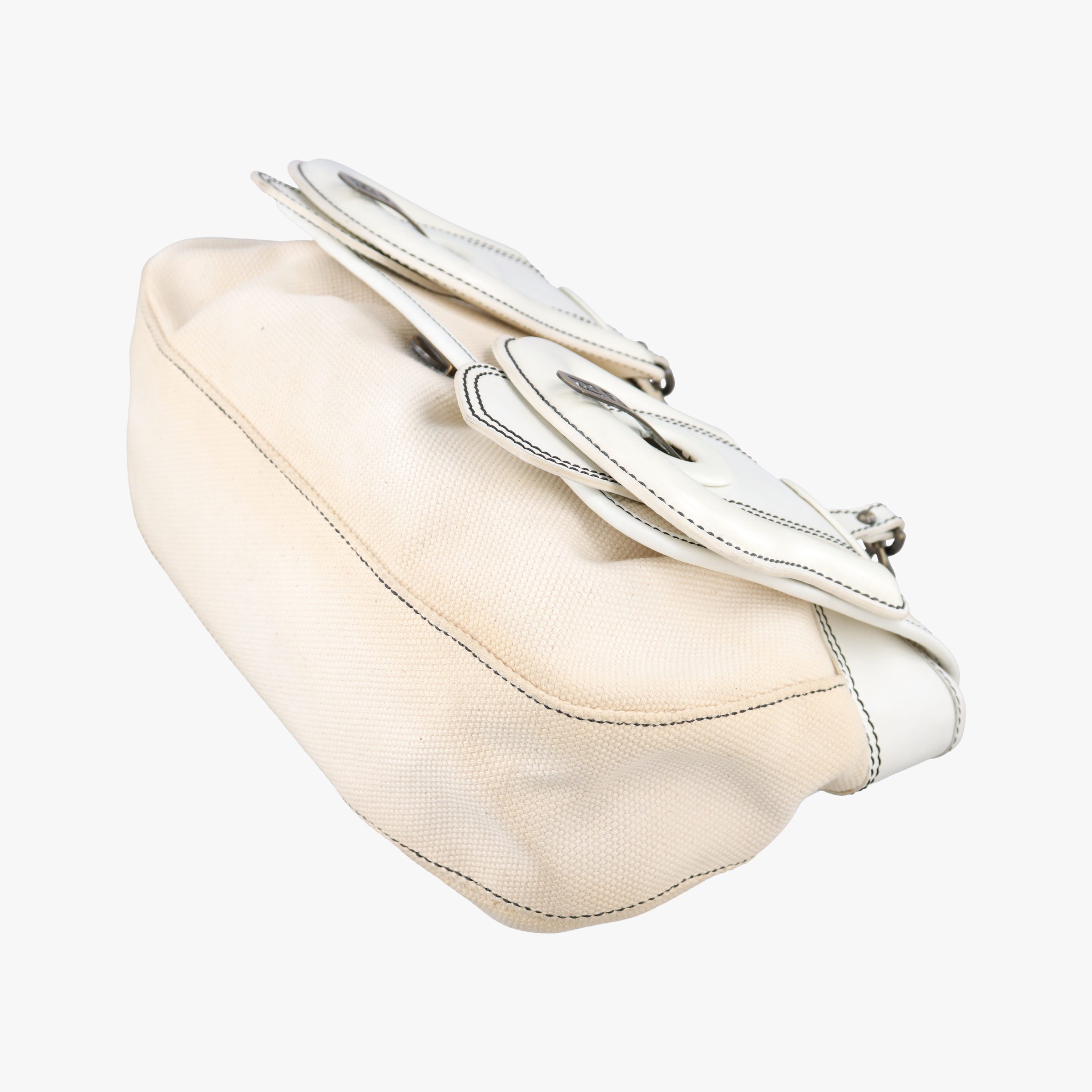 B Bag White canvas×leather 8BNI63 2384-8BNI63-UP4-068Bバッグ ホワイト キャンバス ×レザー 8BNI63 2384-8BNI63-UP4-068