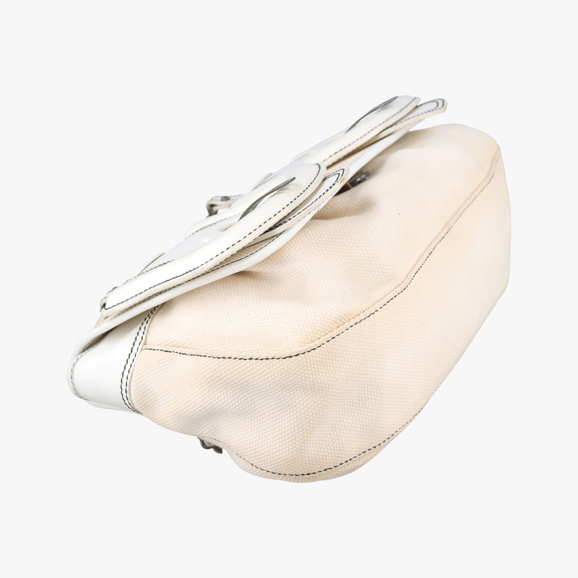 B Bag White canvas×leather 8BNI63 2384-8BNI63-UP4-068Bバッグ ホワイト キャンバス ×レザー 8BNI63 2384-8BNI63-UP4-068