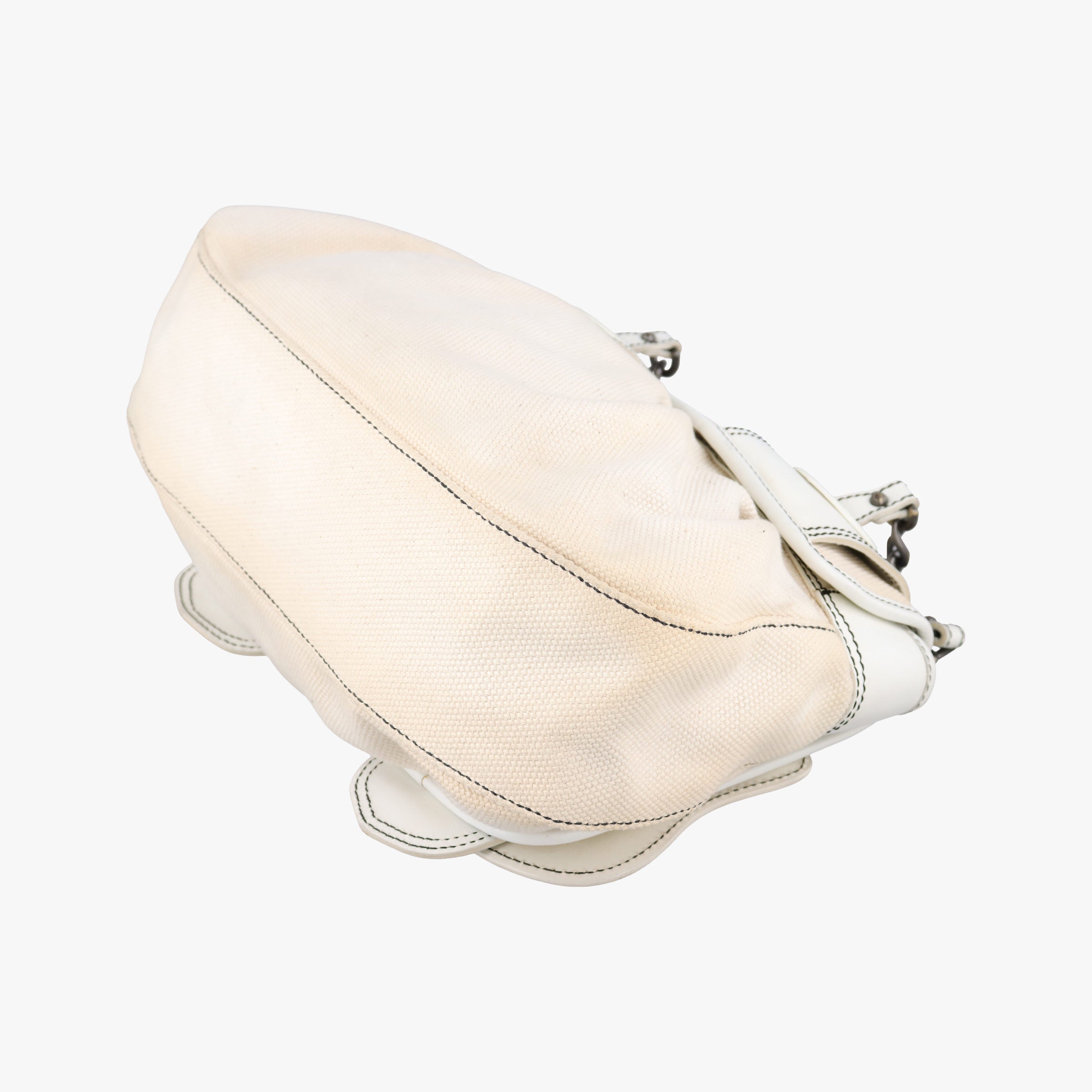 B Bag White canvas×leather 8BNI63 2384-8BNI63-UP4-068Bバッグ ホワイト キャンバス ×レザー 8BNI63 2384-8BNI63-UP4-068