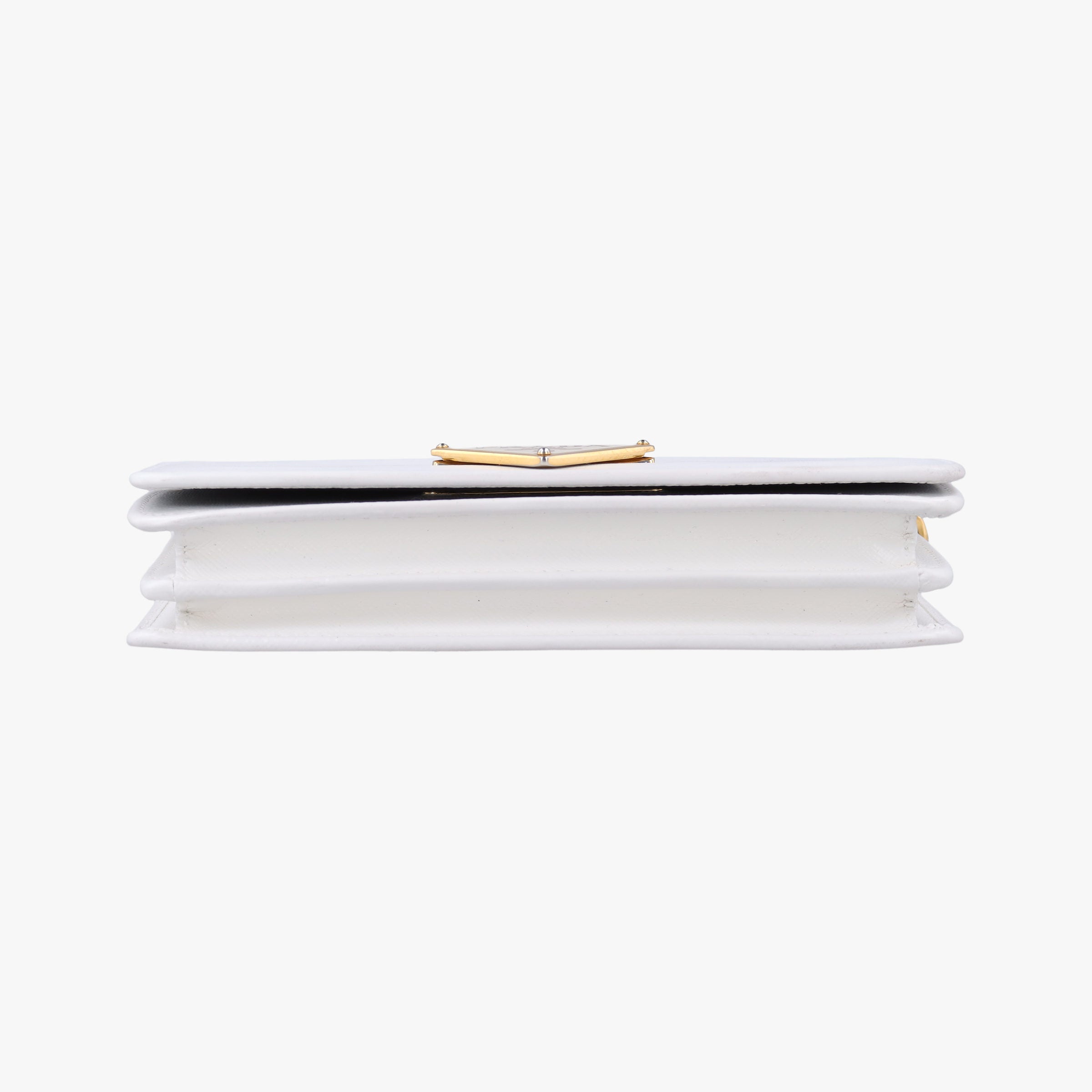 triangle logo White SAFFIANO Leather 1BP006 62Bトライアングルロゴ ホワイト サフィアーノレザー 1BP006 62B
