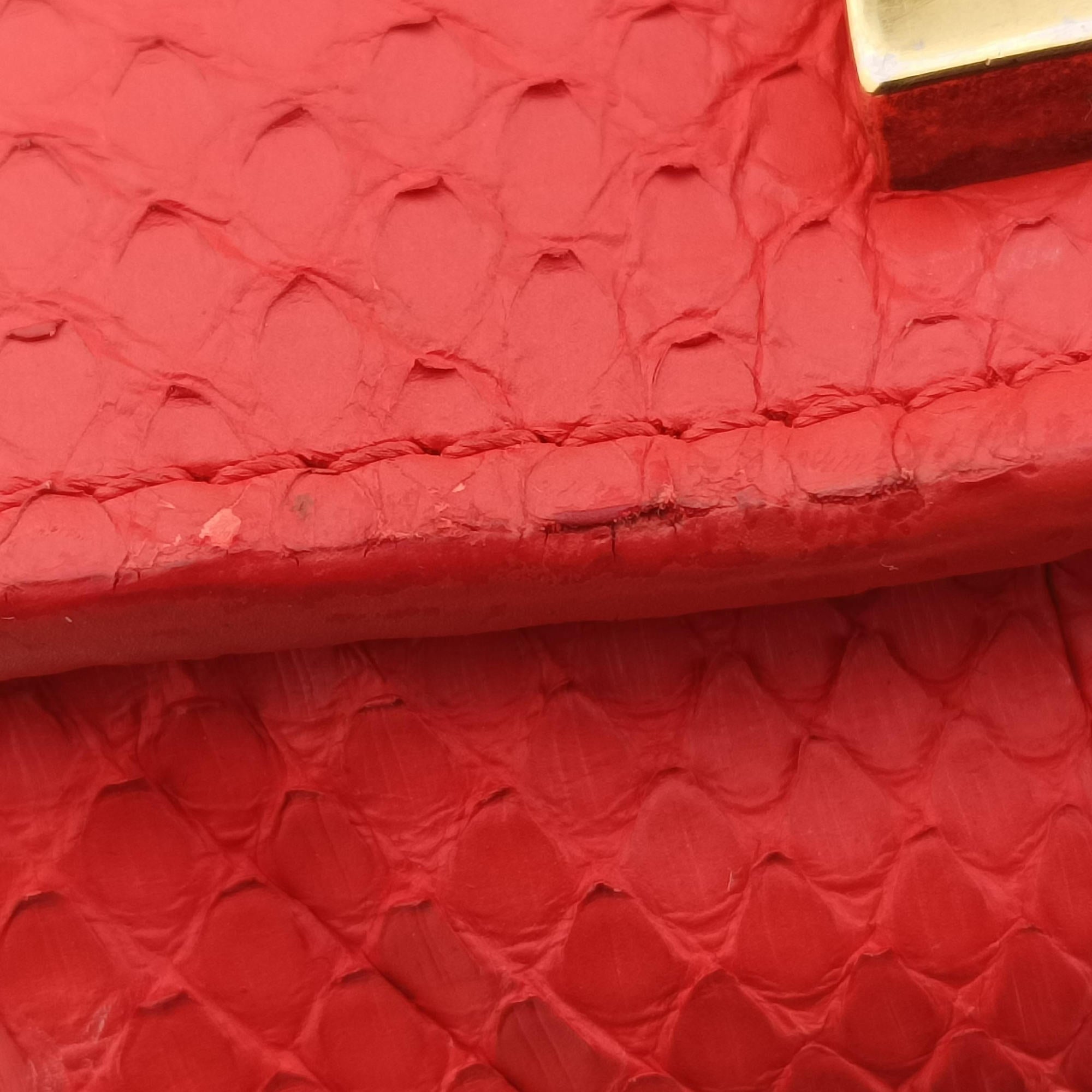 Phantom Luggage Python Red snakeskin W-PA-0163ファントム ラゲージ パイソン レッド ヘビ革 W-PA-0163