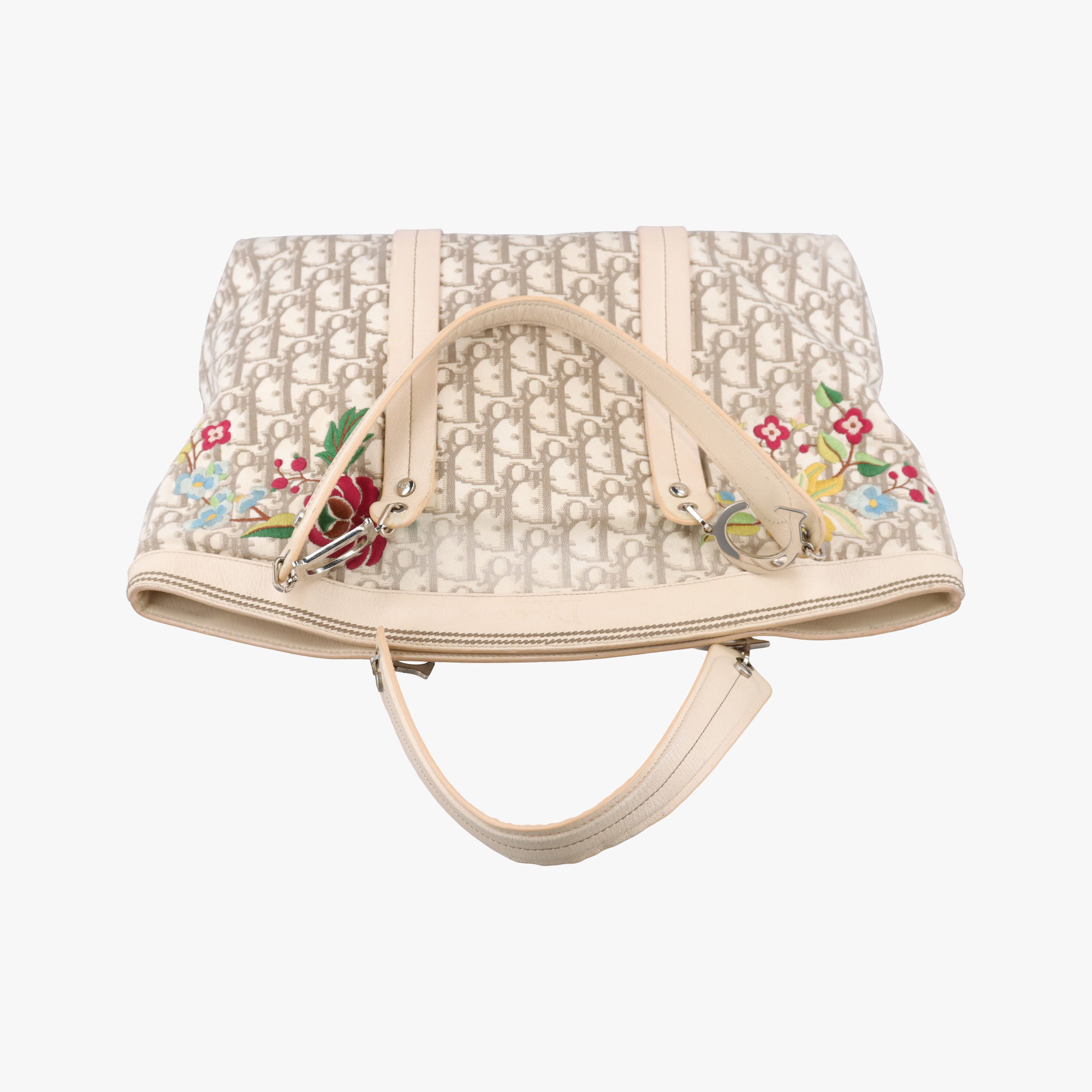 Trotter Flower Line White x Beige x Multicolor Canvas × Leather 05-BO-0035トロッター フラワーライン ホワイト×ベージュ×マルチカラー キャンバス×レザー 05-BO-0035