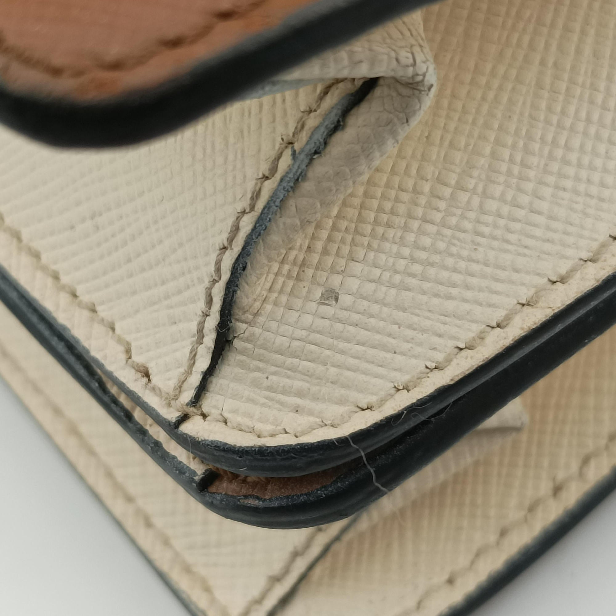 Bicolor Box Brown×White Saffiano Leather 117バイカラーボックス ブラウン×ホワイト サフィアーノレザー 117