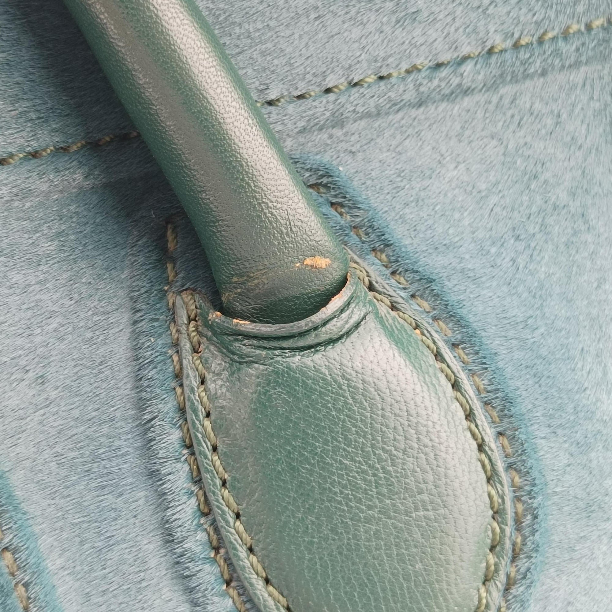 Luggage Square Phantom Green Pony Hair S-PA-1111ラゲージ スクエアファントム グリーン ハラコ S-PA-1111