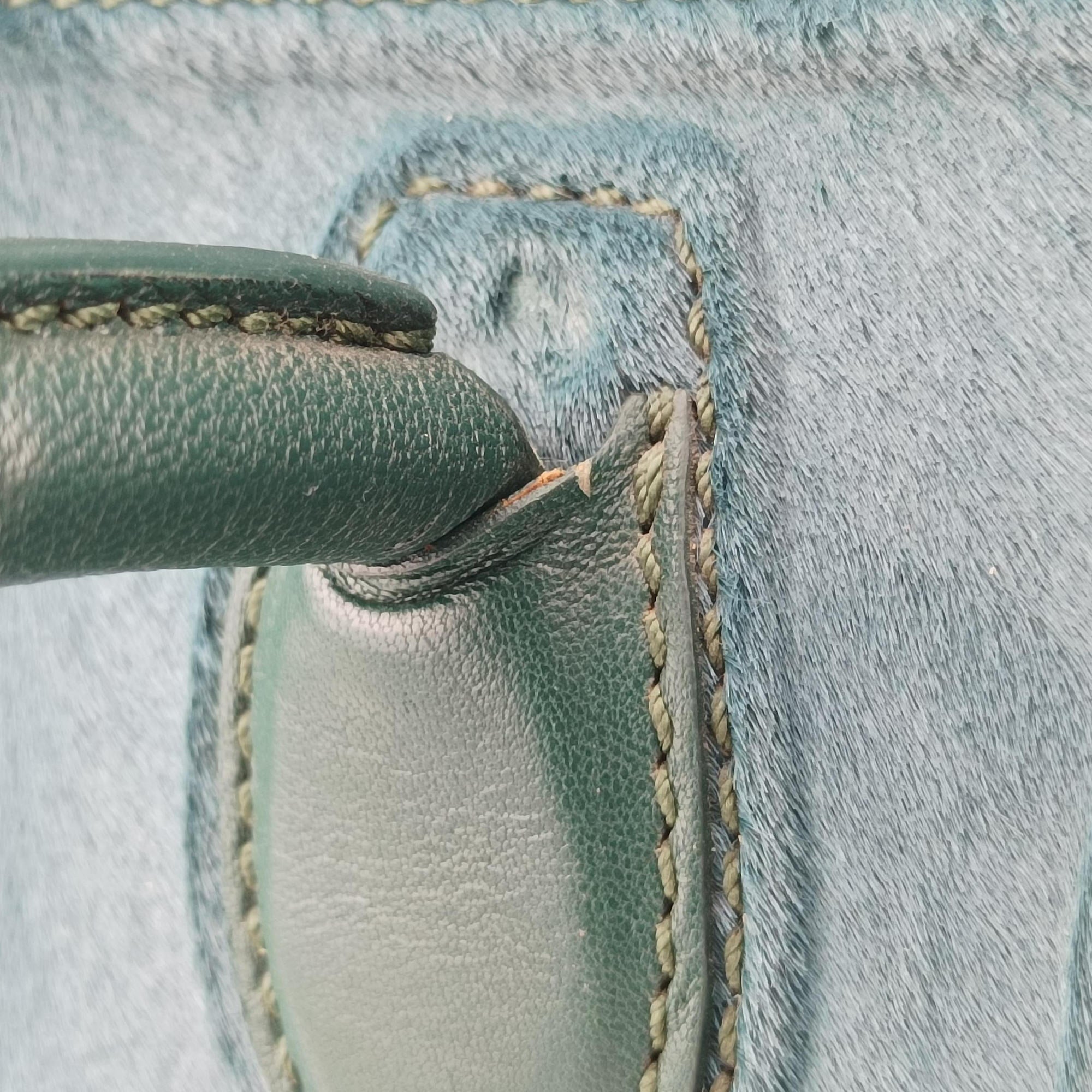 Luggage Square Phantom Green Pony Hair S-PA-1111ラゲージ スクエアファントム グリーン ハラコ S-PA-1111