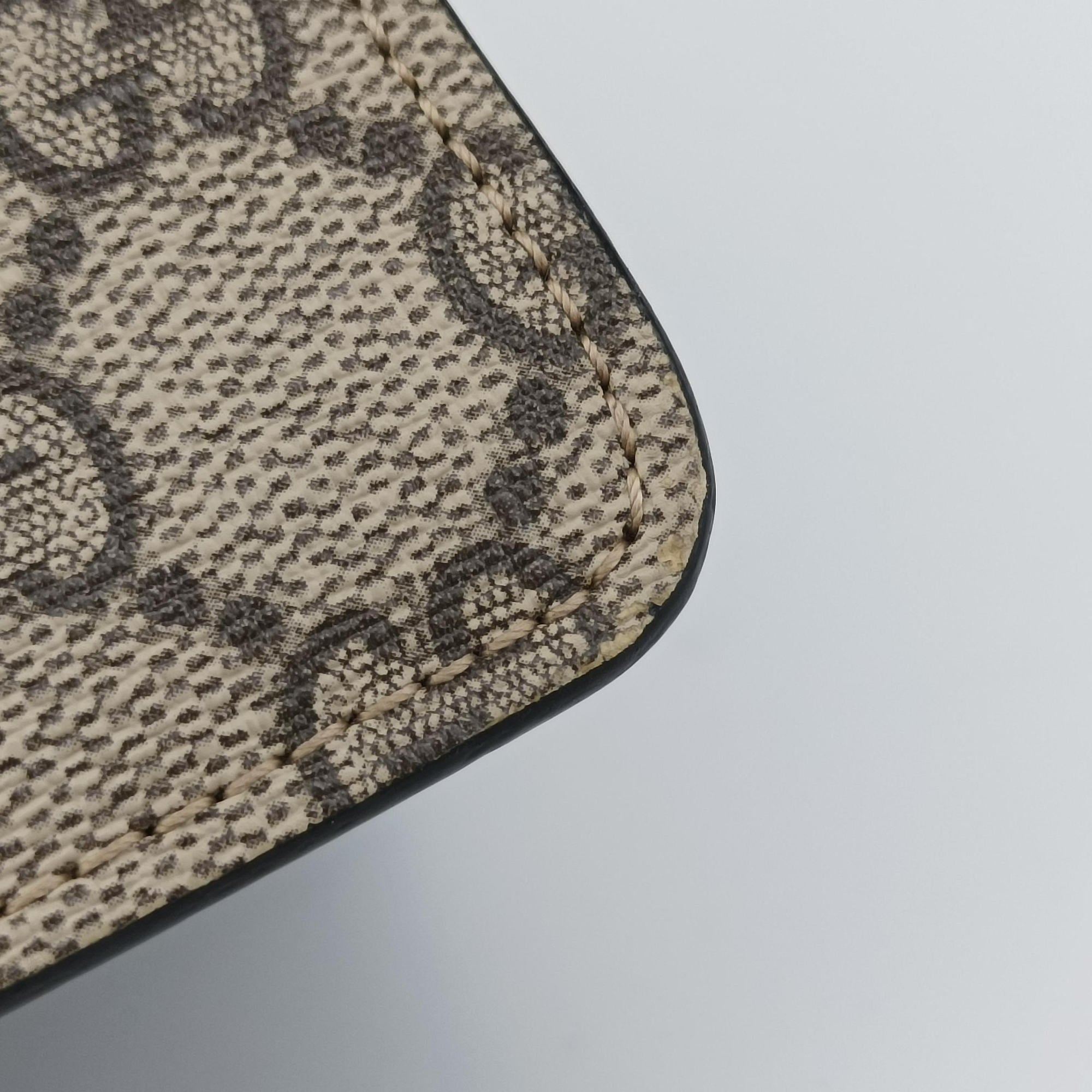 Fox Brooch Bamboo Beige×Multicolour PVC coated canvas×leather 466428 C023189686フォックス ブローチ バンブー ベージュ×マルチカラー PVCコーティングキャンバス×レザー 466428 C023189686