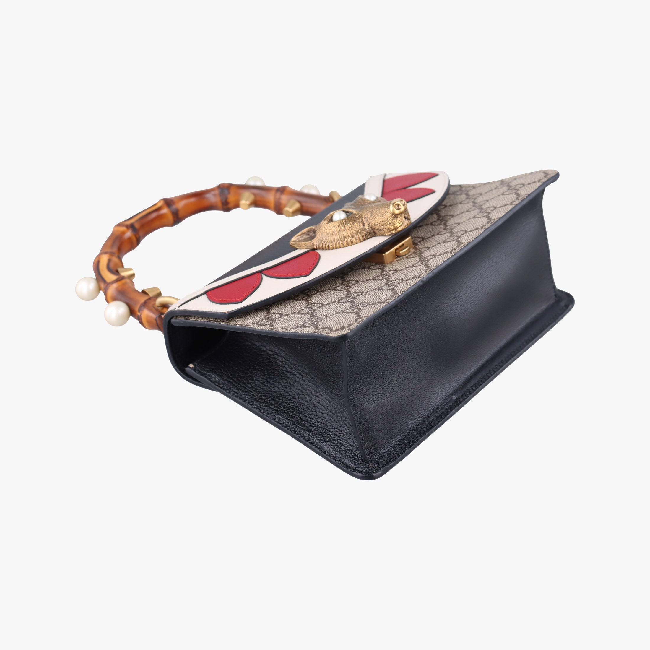 Fox Brooch Bamboo Beige×Multicolour PVC coated canvas×leather 466428 C023189686フォックス ブローチ バンブー ベージュ×マルチカラー PVCコーティングキャンバス×レザー 466428 C023189686