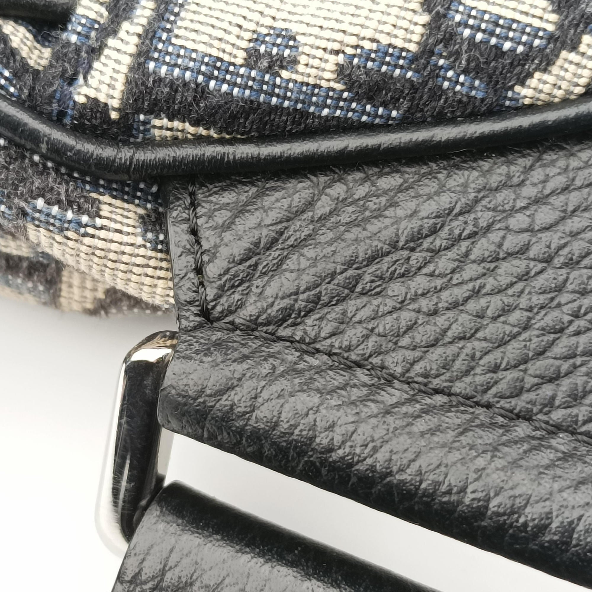saddle Gray×Navy×Black Jacquard×Leather 02-BO-1128サドル グレー×ネイビー×ブラック ジャガード×レザー 02-BO-1128