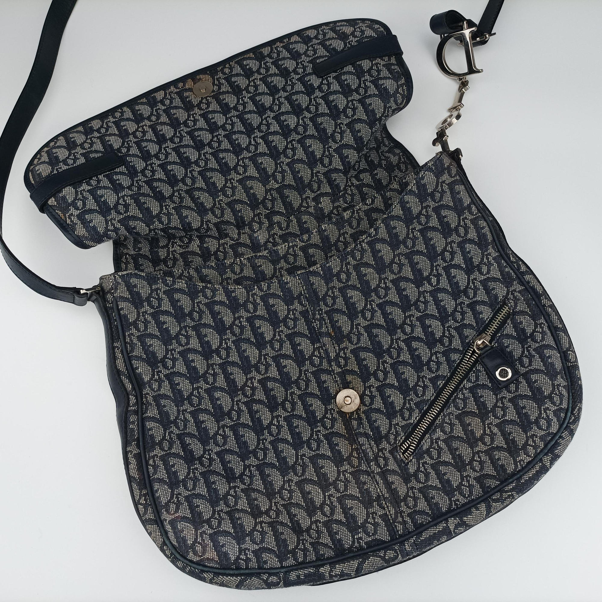 CD Logo Trotter Navy×Grey Jacquard×Leather 05-BO-0036CDロゴ トロッター ネイビー×グレー ジャガード×レザー 05-BO-0036