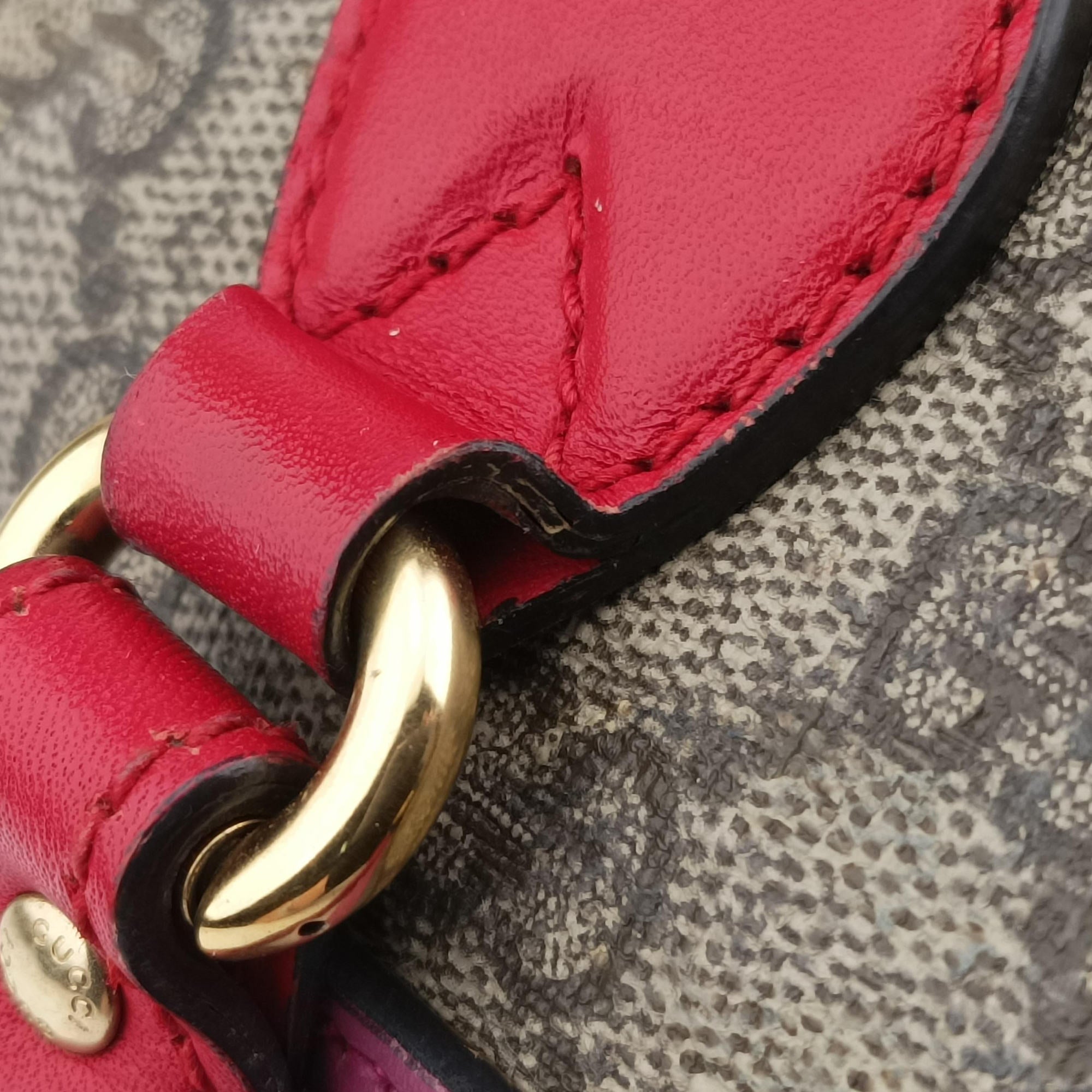 GG Supreme beige×red×pink PVC coated canvas×Leather 432123 B019790303GG スプリーム ベージュ×レッド×ピンク PVCコーティングキャンバス×レザー 432123 B019790303