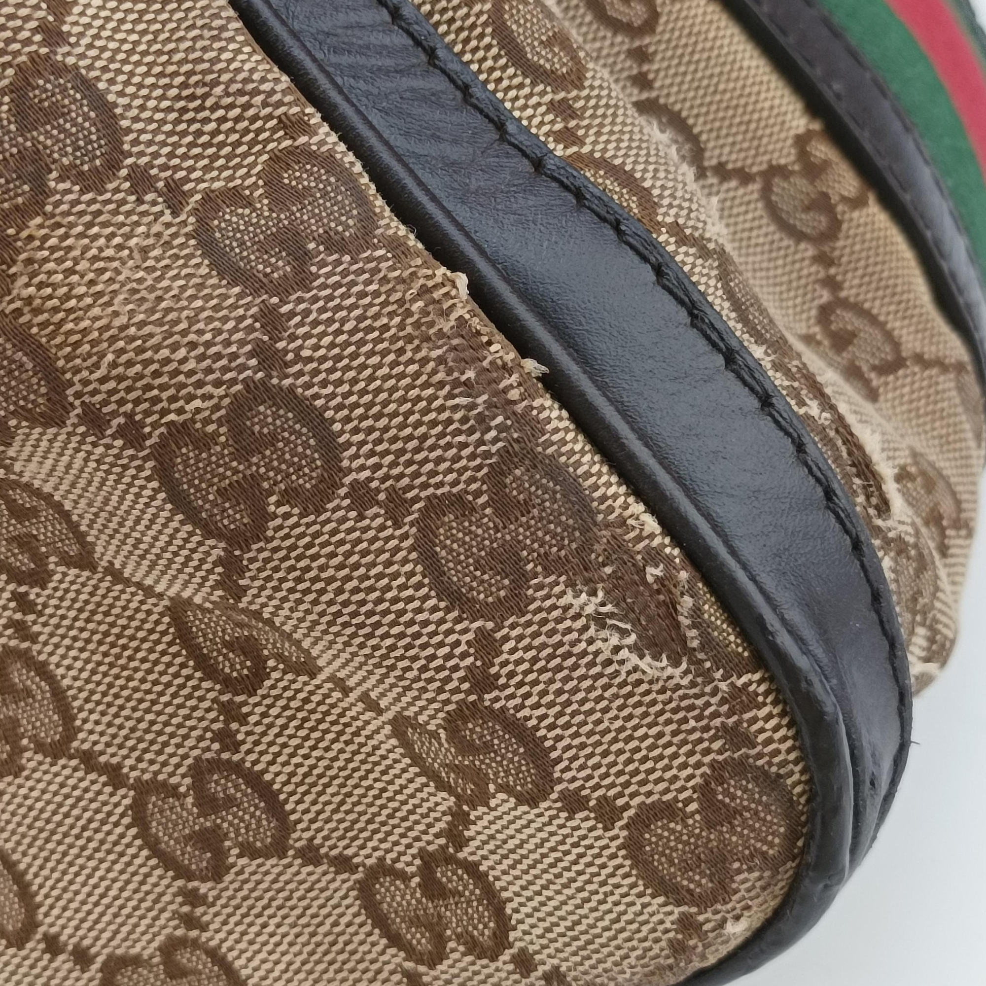 Sherry Line Beige×green×red canvas×leather 247205 B014672296シェリーライン ベージュ×グリーン×レッド キャンバス×レザー 247205 B014672296