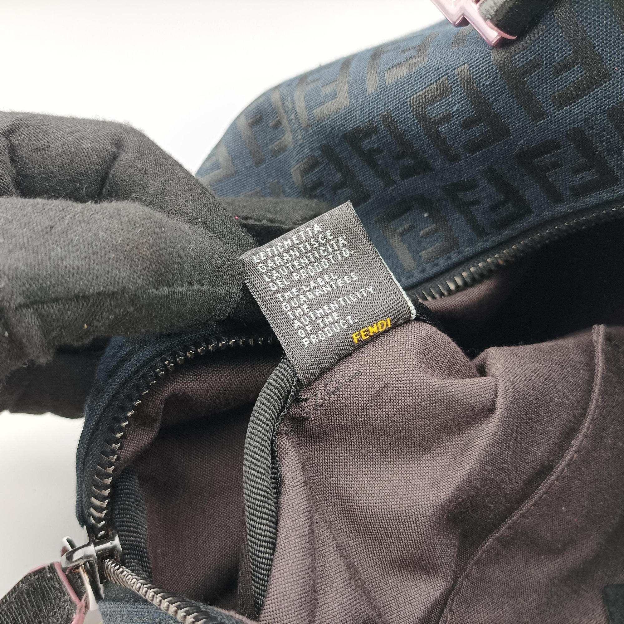 Forever Bauletto Zucchino Black×pink canvas×leather 8BL068 8BL068/HJE 128/2305フォーエバー バウレット ズッキーノ ブラック×ピンク キャンバス×レザー 8BL068 8BL068/HJE 128/2305