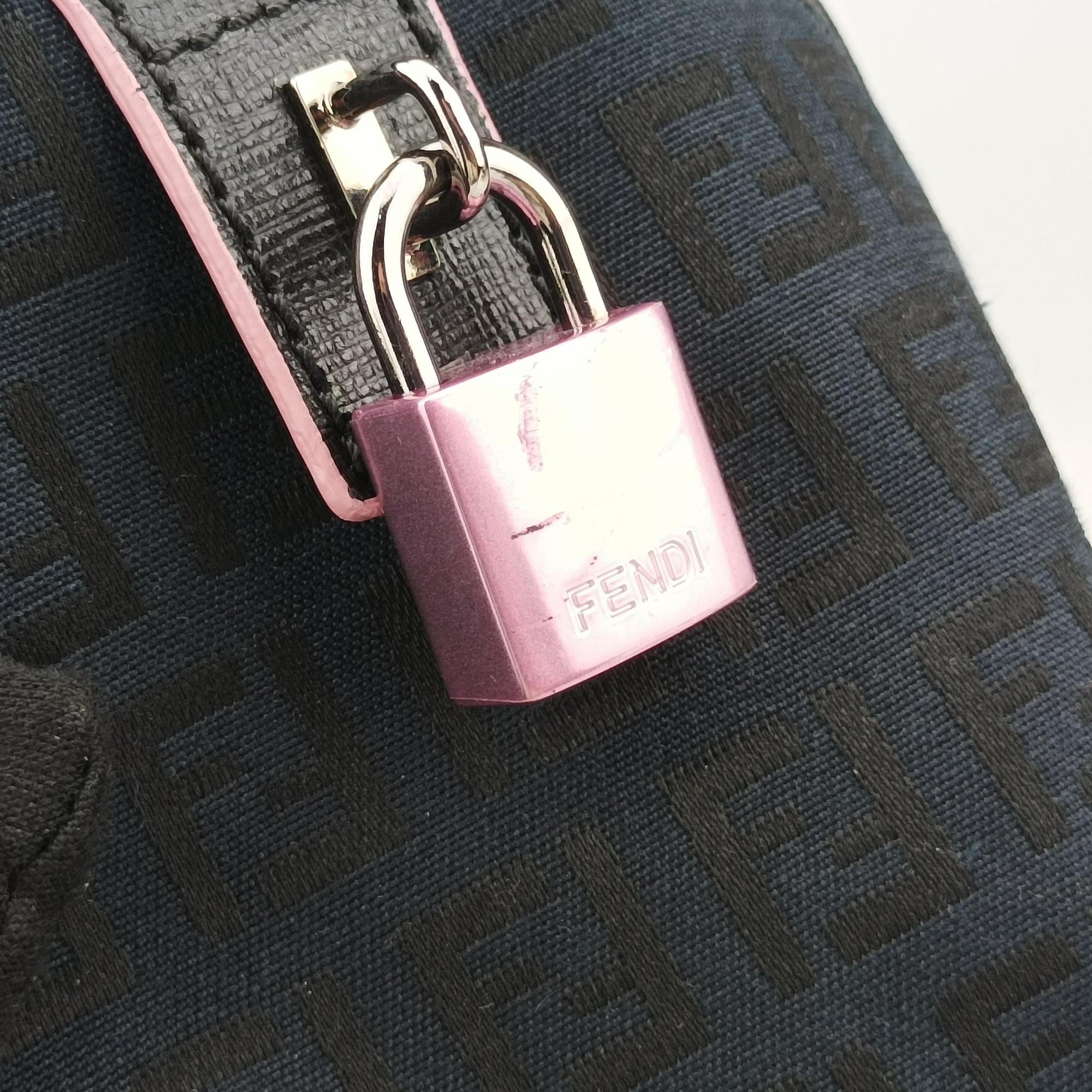 Forever Bauletto Zucchino Black×pink canvas×leather 8BL068 8BL068/HJE 128/2305フォーエバー バウレット ズッキーノ ブラック×ピンク キャンバス×レザー 8BL068 8BL068/HJE 128/2305