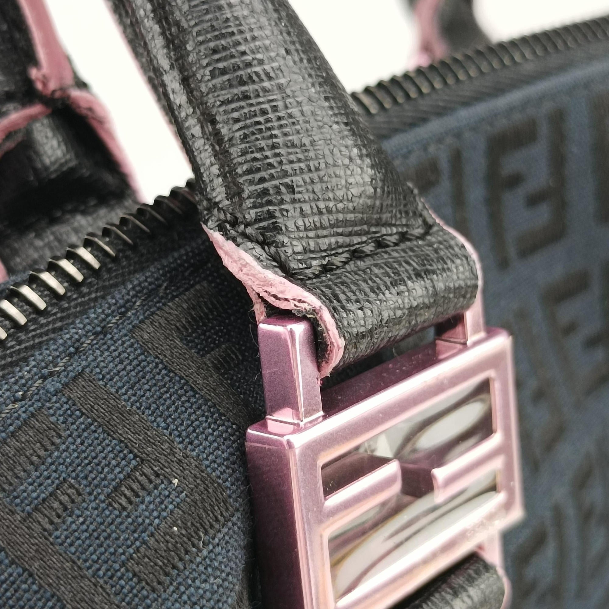 Forever Bauletto Zucchino Black×pink canvas×leather 8BL068 8BL068/HJE 128/2305フォーエバー バウレット ズッキーノ ブラック×ピンク キャンバス×レザー 8BL068 8BL068/HJE 128/2305