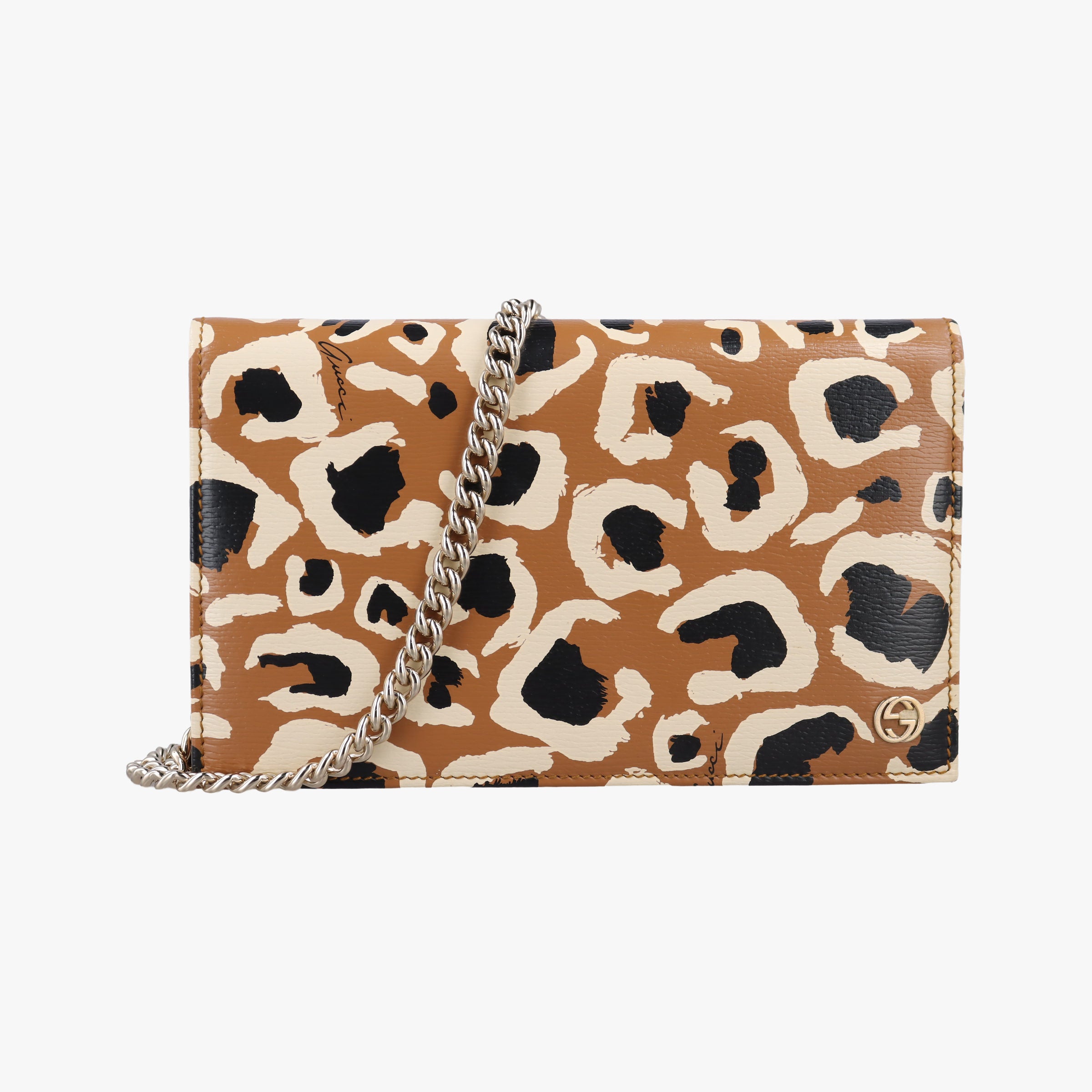 GG Betty Leopard Print beige×Multicolour Leather 354697 GGベティ レオパードプリント ベージュ×マルチカラー レザー 354697