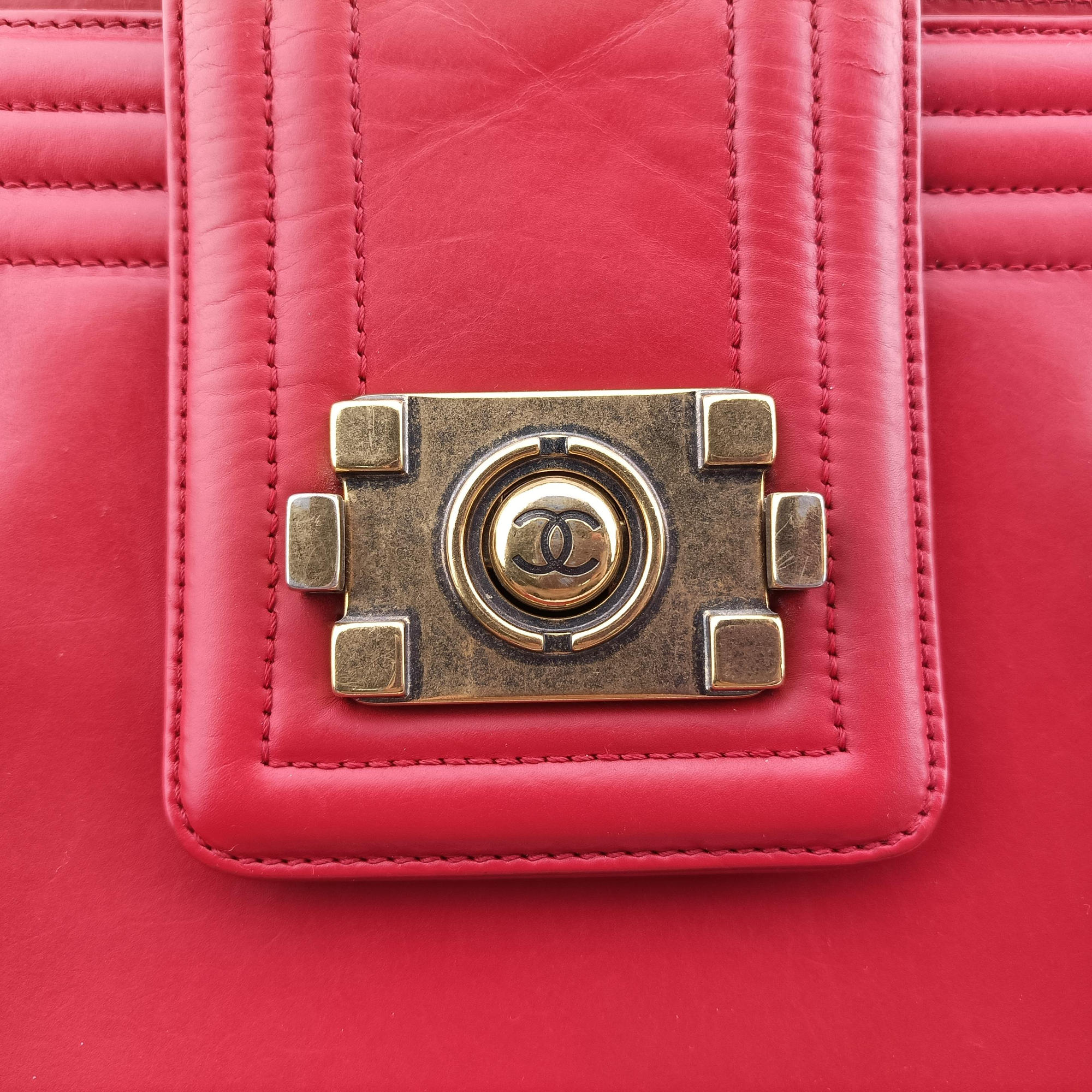 Jetsetter Boy Shopping Tote Red Leather A66708 15635588ジェットセッター ボーイ ショッピング トート レッド レザー A66708 15635588