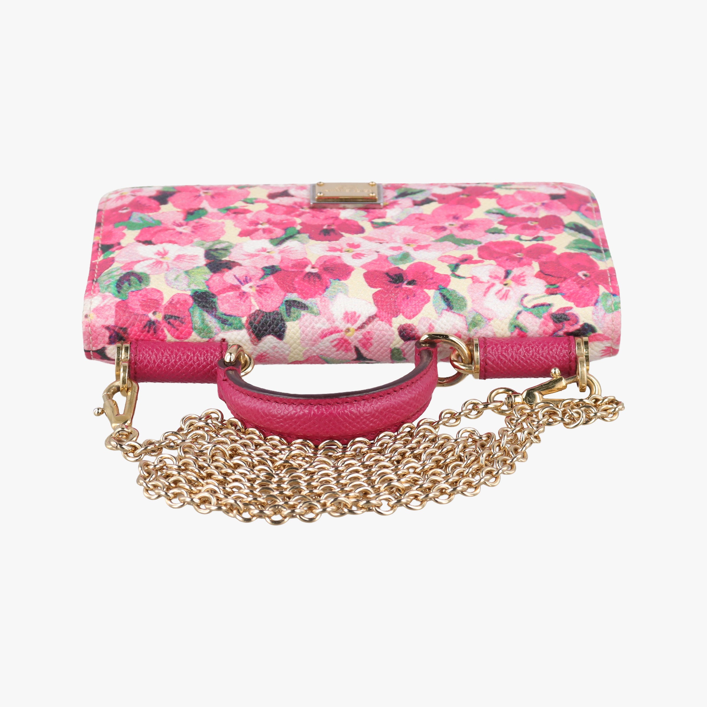 Sicily floral pink×Multicolour leather シシリー フローラル ピンク×マルチカラー レザー