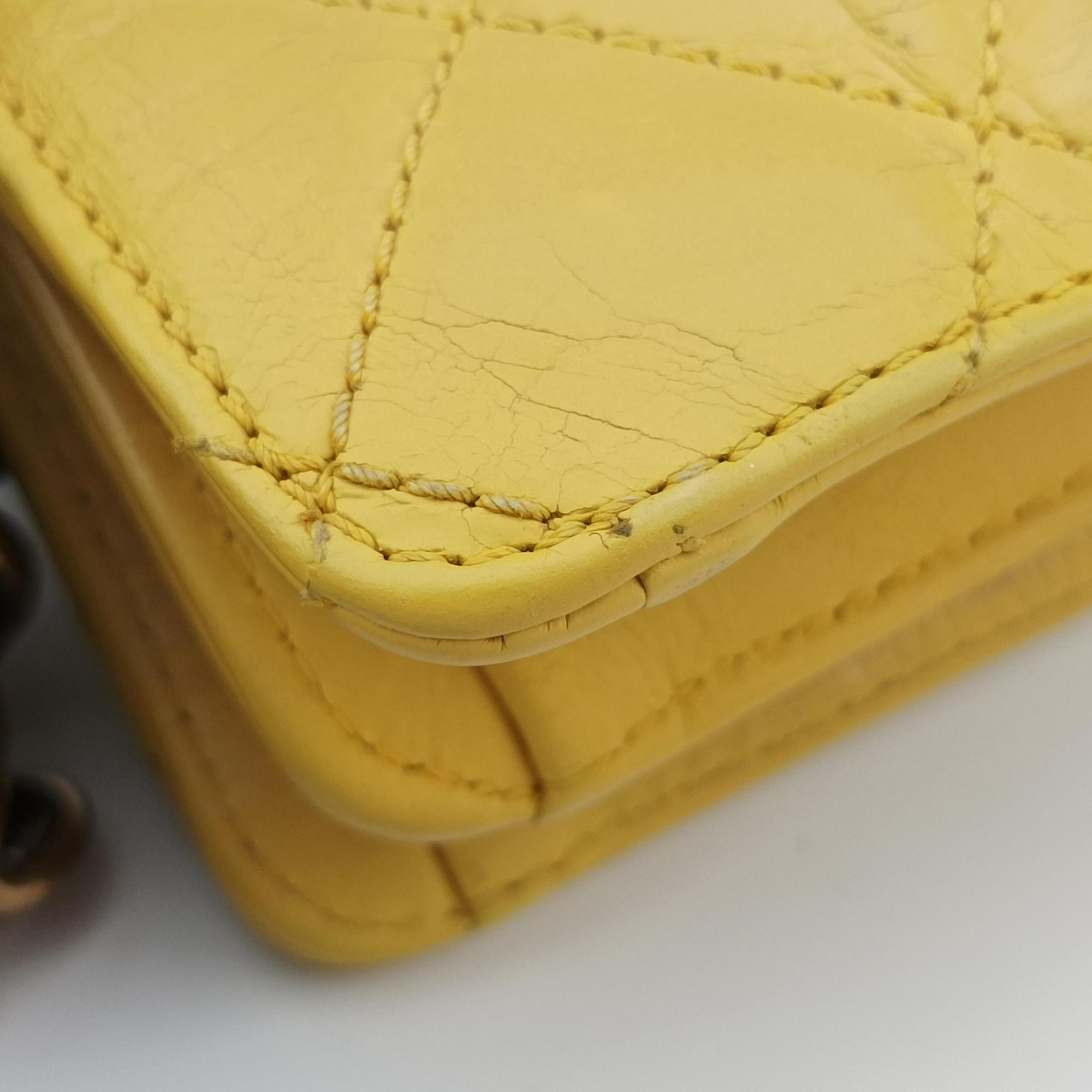 2.55 Rita Matelasse Yellow Leather A66816 157574522.55 リタ マトラッセ イエロー レザー A66816 15757452