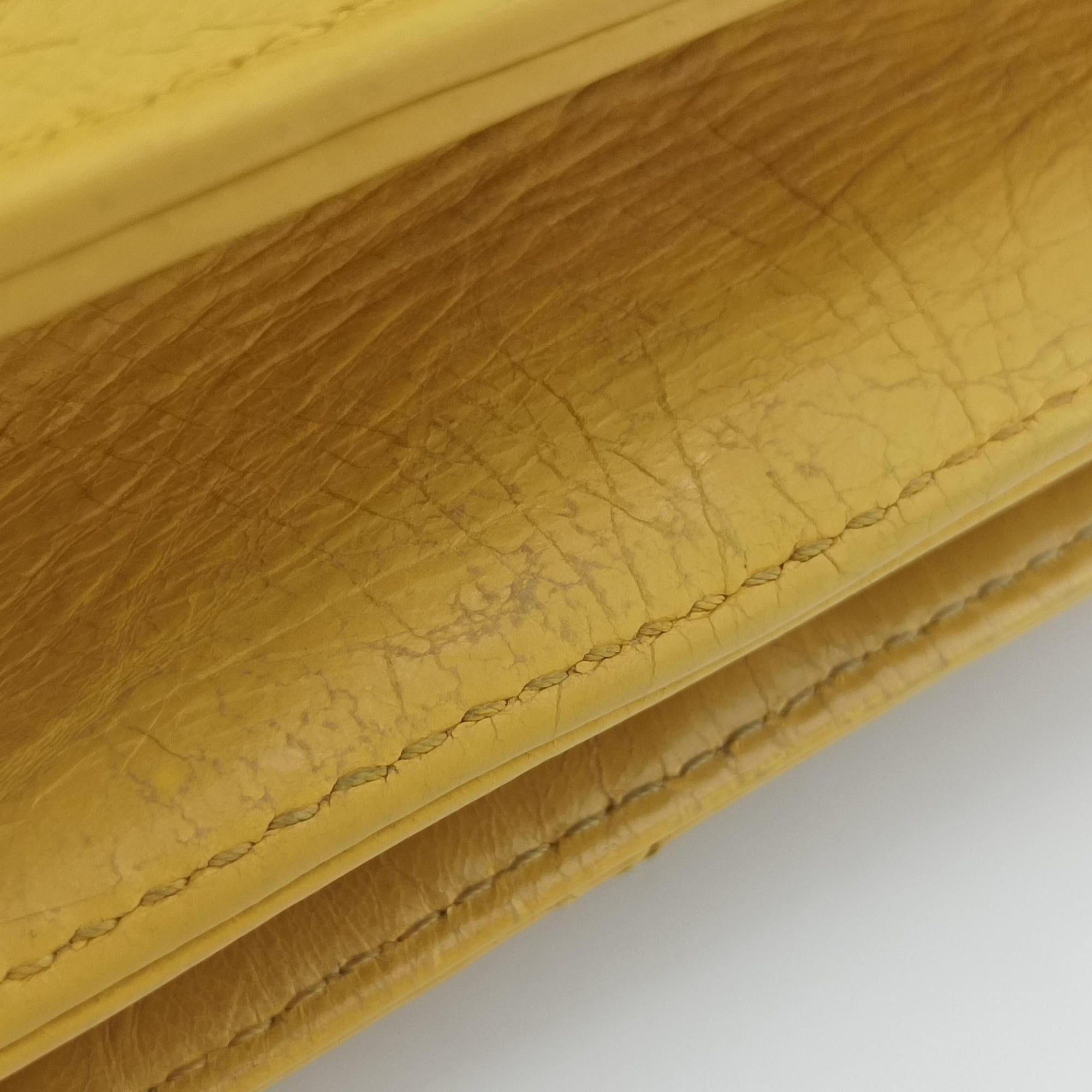 2.55 Rita Matelasse Yellow Leather A66816 157574522.55 リタ マトラッセ イエロー レザー A66816 15757452