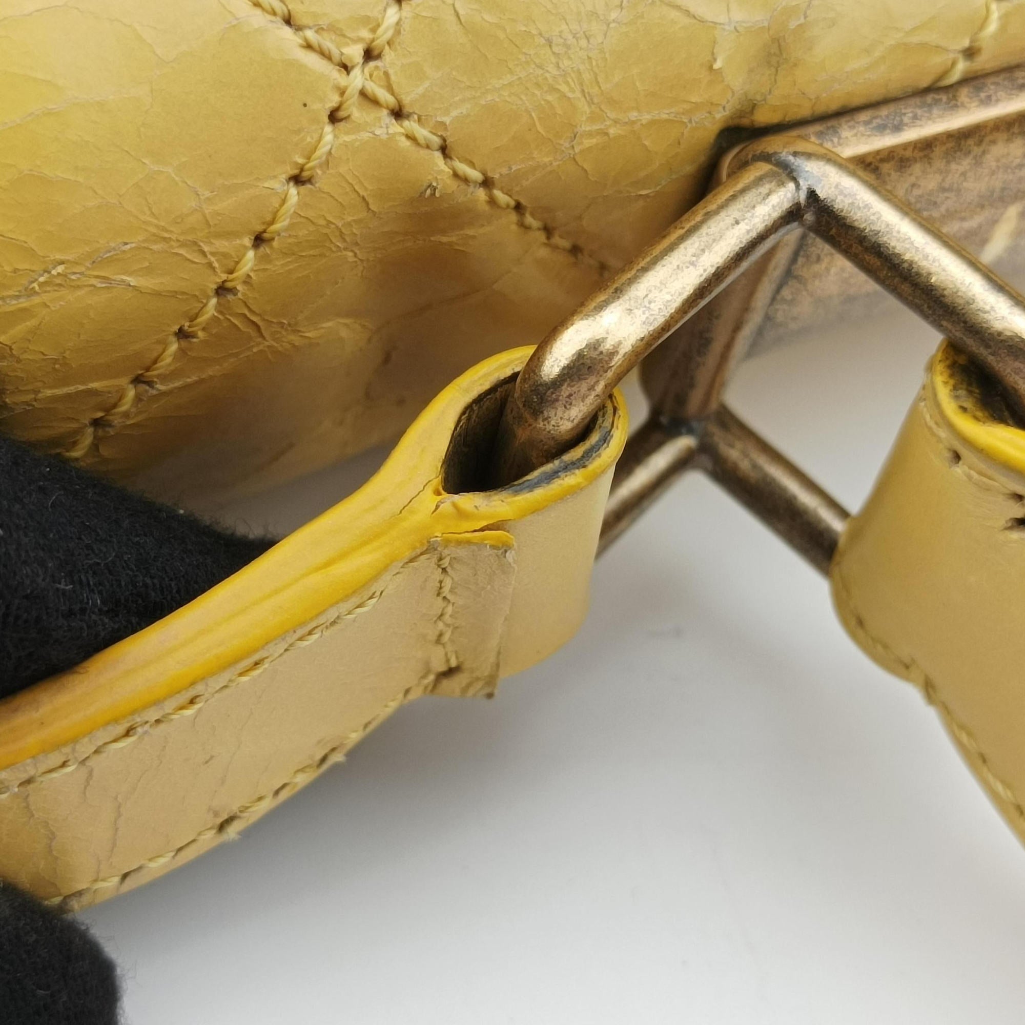 2.55 Rita Matelasse Yellow Leather A66816 157574522.55 リタ マトラッセ イエロー レザー A66816 15757452