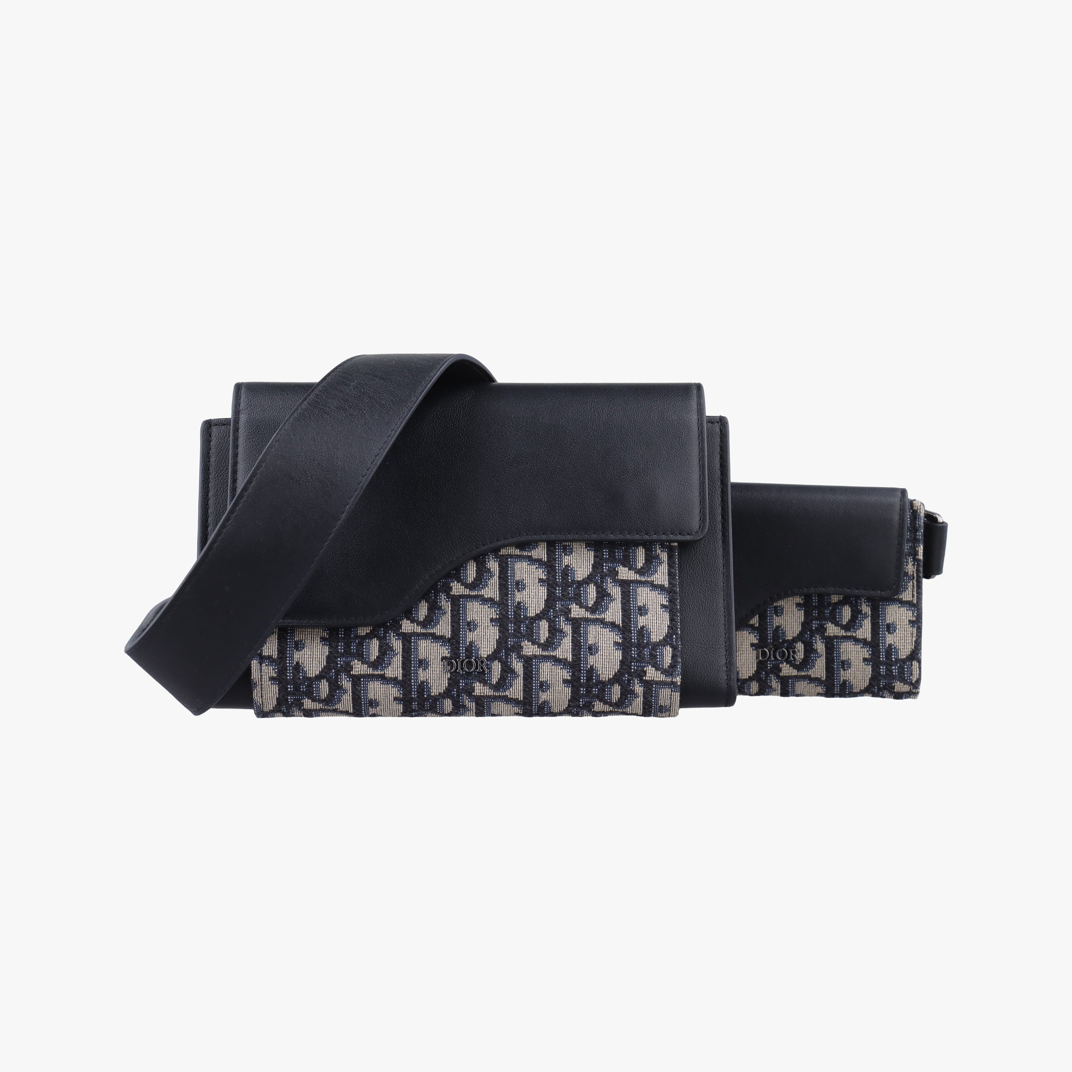 Oblique Saddle Navy×Black Jacquard×Leather 24-BO-0260 24-BO-0270オブリーク サドル ネイビー×ブラック ジャガード×レザー 24-BO-0260 24-BO-0270