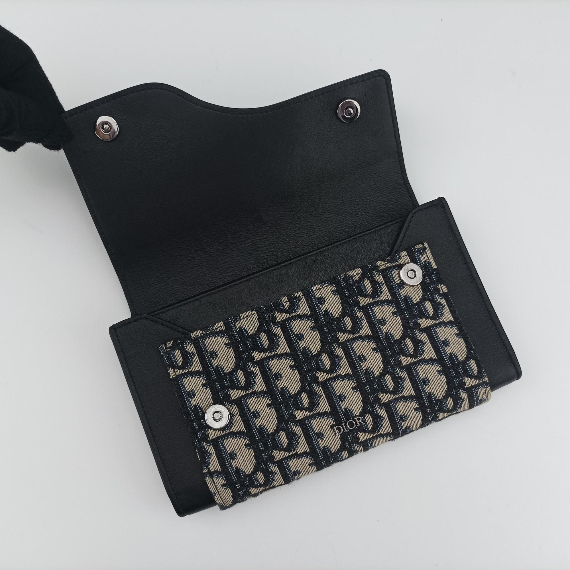 Oblique Saddle Navy×Black Jacquard×Leather 24-BO-0260 24-BO-0270オブリーク サドル ネイビー×ブラック ジャガード×レザー 24-BO-0260 24-BO-0270