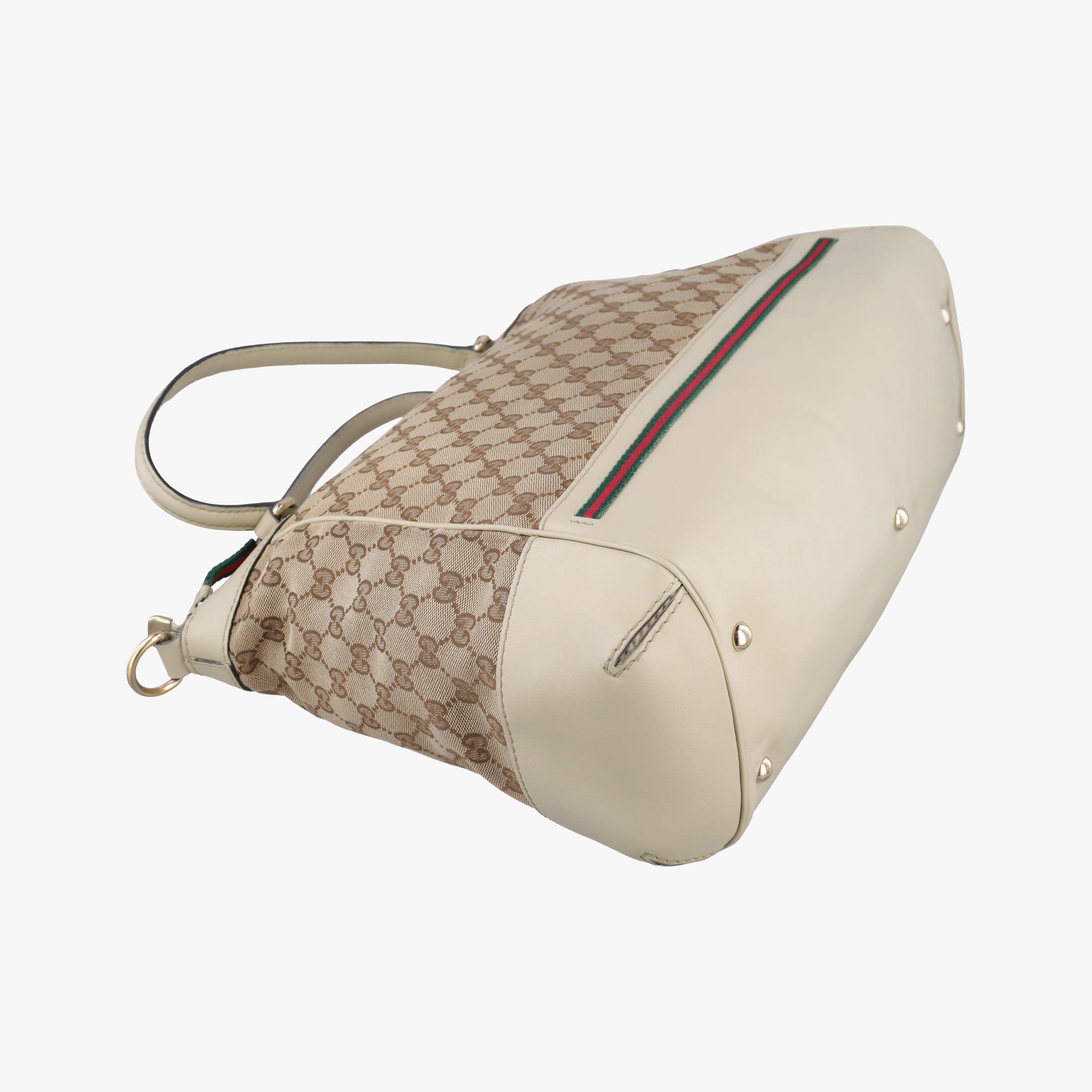 Mayfair Bow Tote Brown x White x Red x Green Canvas × Leather 257349 H010710480メイフェア ボウ トート ブラウン×ホワイト×レッド×グリーン キャンバス×レザー 257349 H010710480