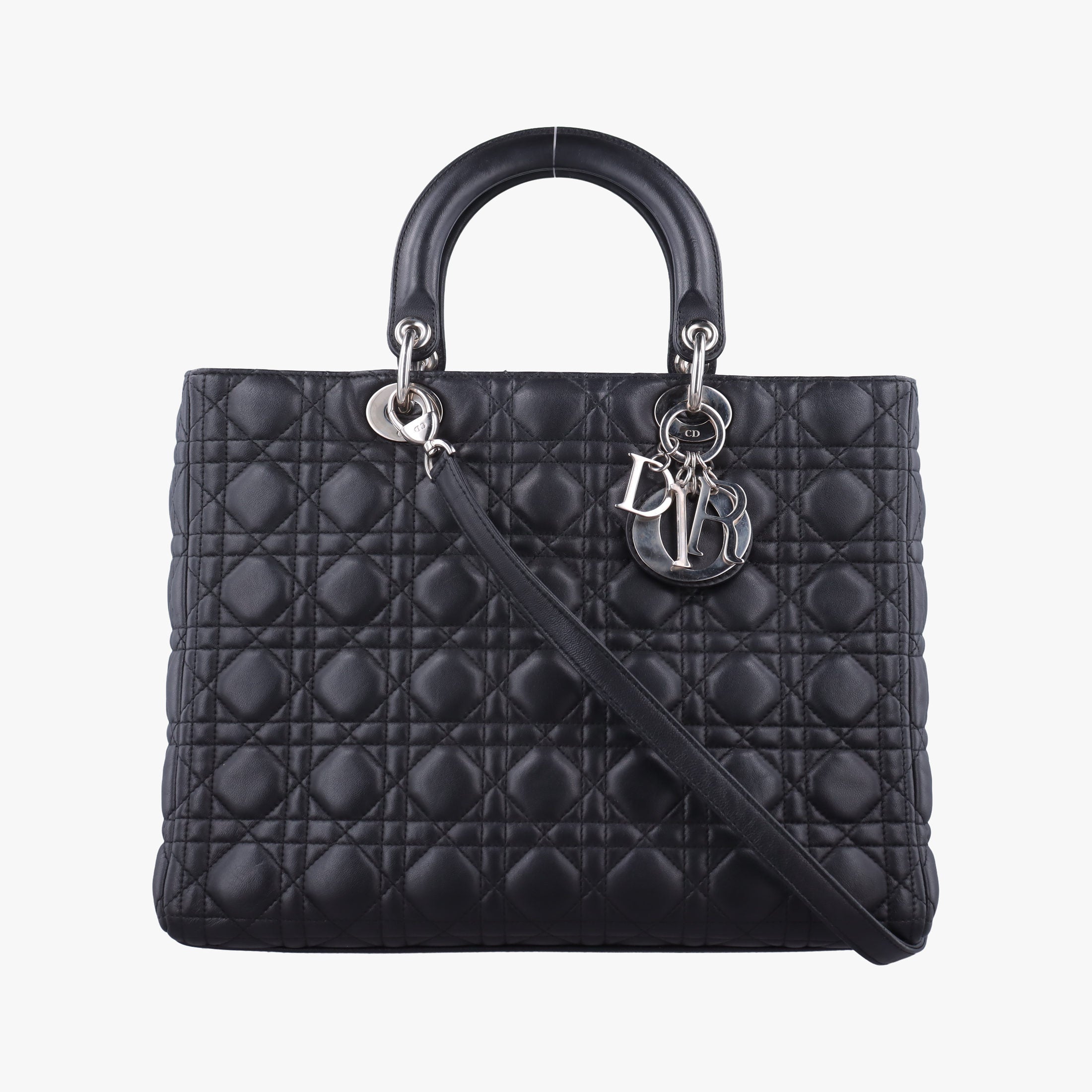 Lady Dior Black lambskin 08-MA-0151レディディオール ブラック ラムスキン 08-MA-0151