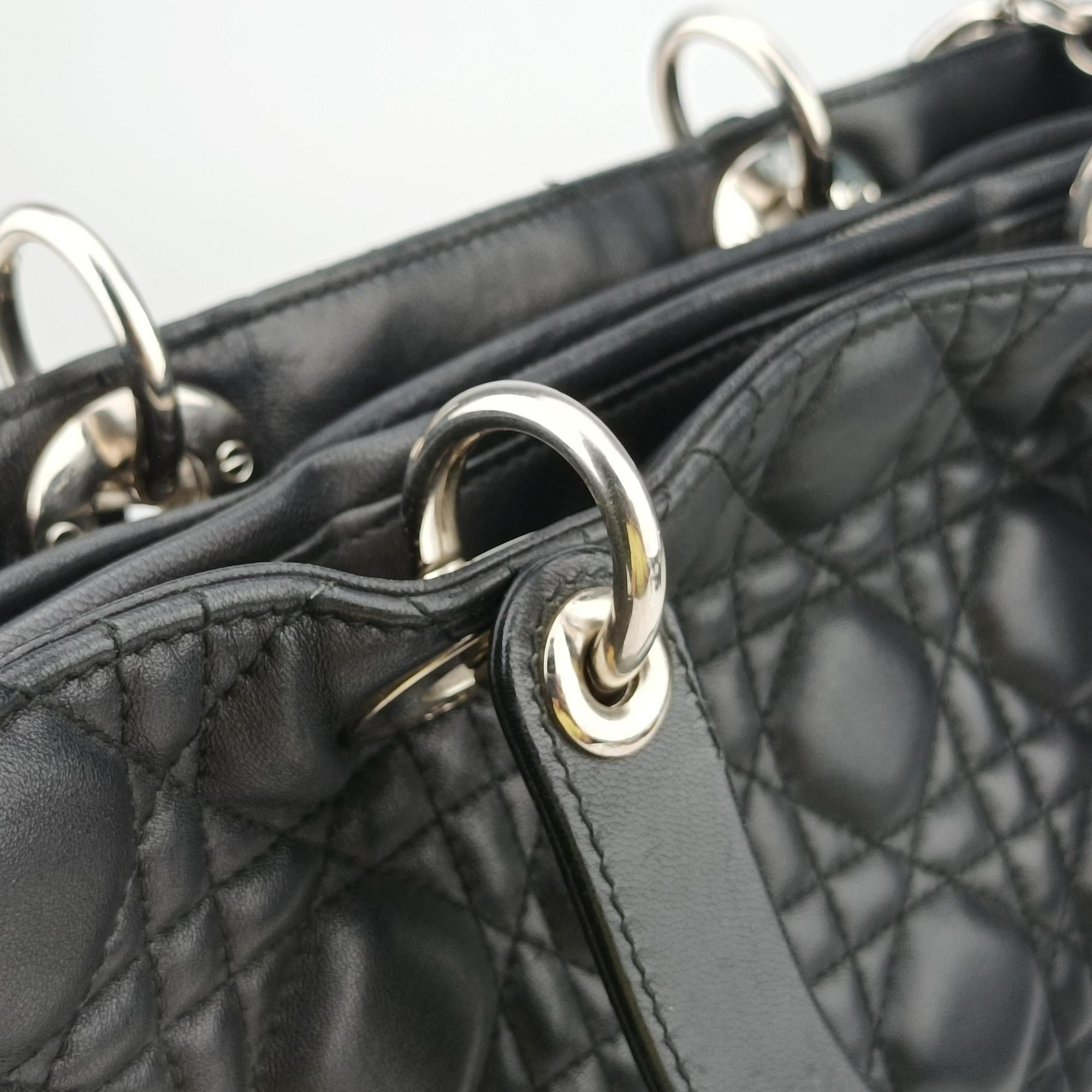Lady Dior Black lambskin 08-MA-0151レディディオール ブラック ラムスキン 08-MA-0151