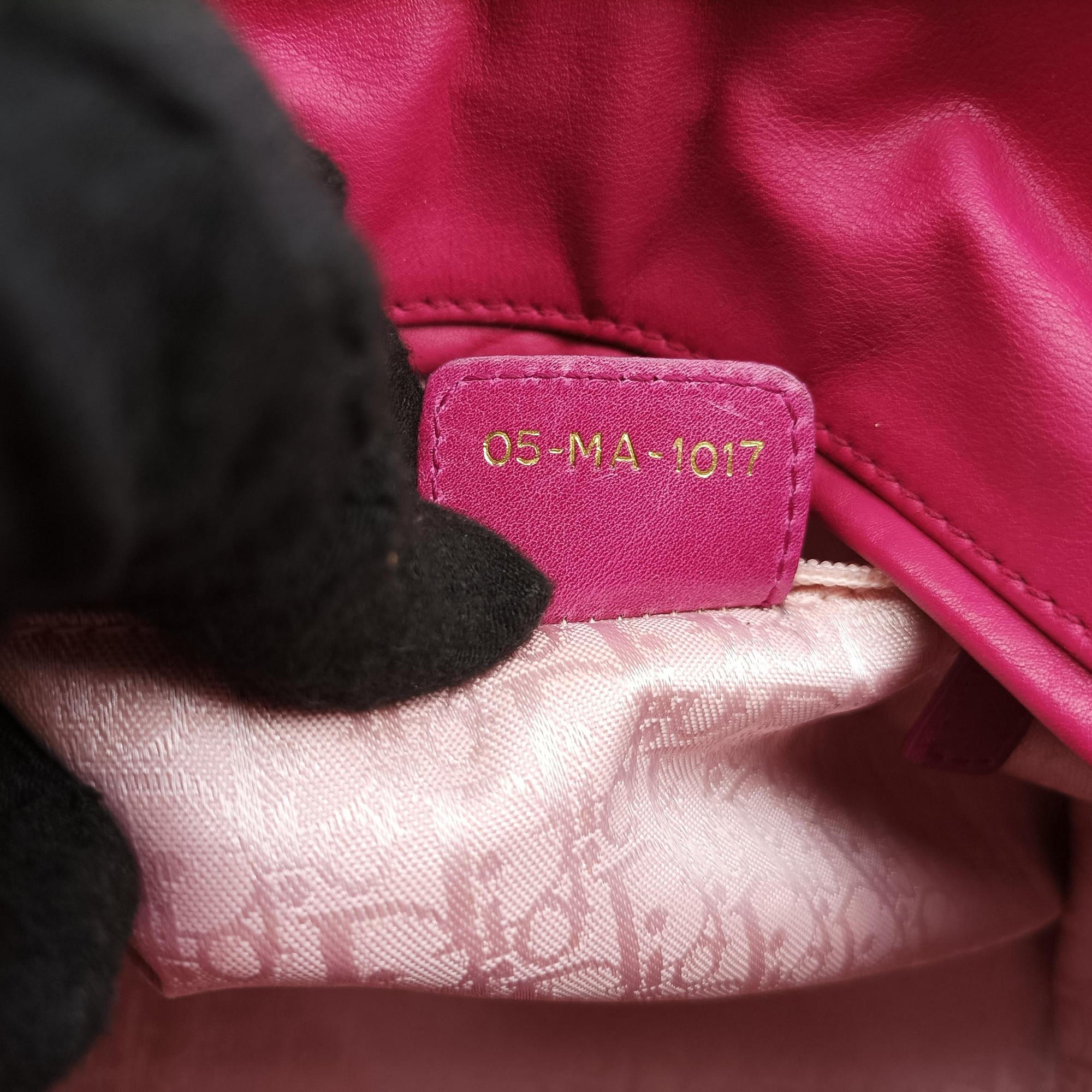 Lady Dior Rose leather 05-MA-1017レディディオール ローズ レッド レザー 05-MA-1017