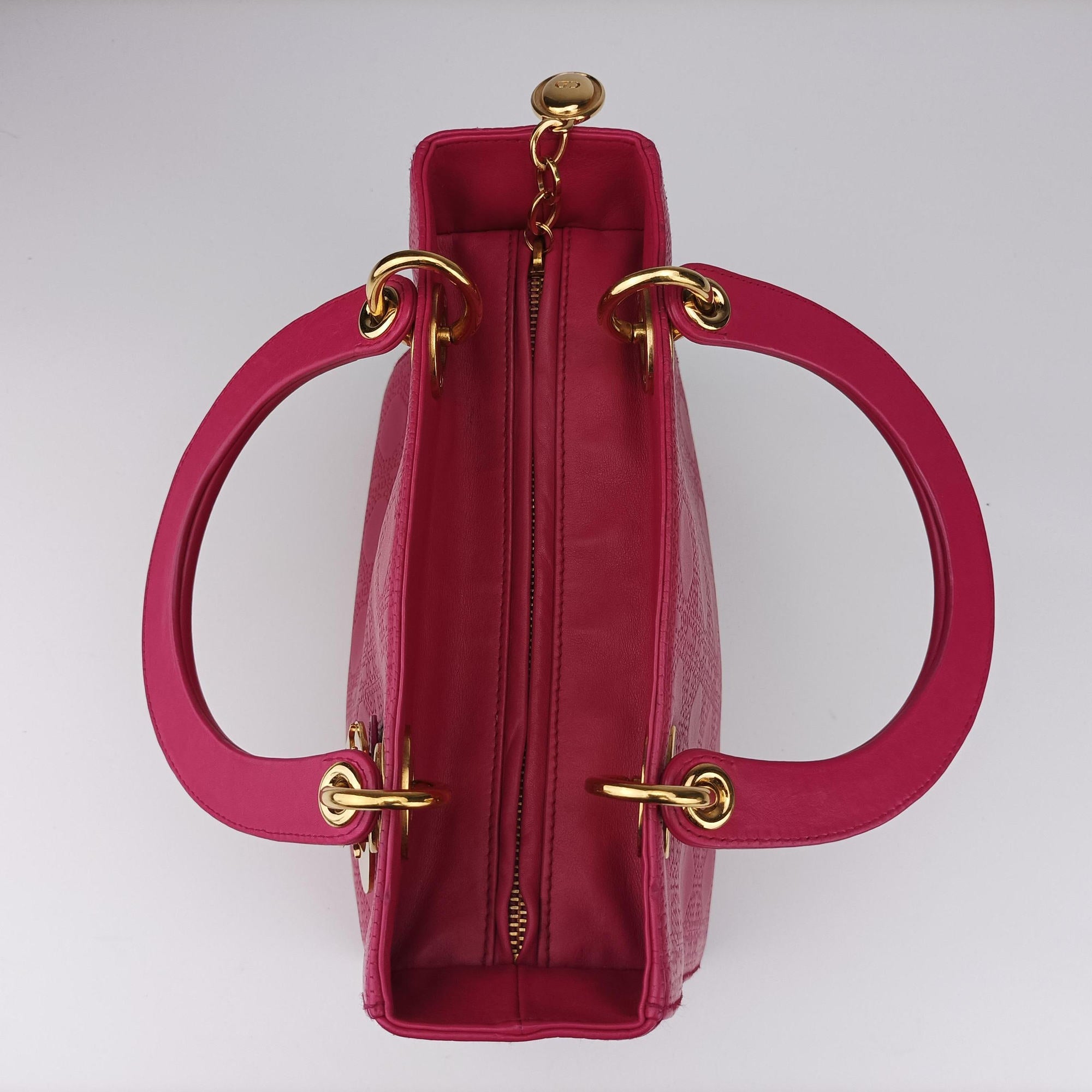 Lady Dior Rose leather 05-MA-1017レディディオール ローズ レッド レザー 05-MA-1017