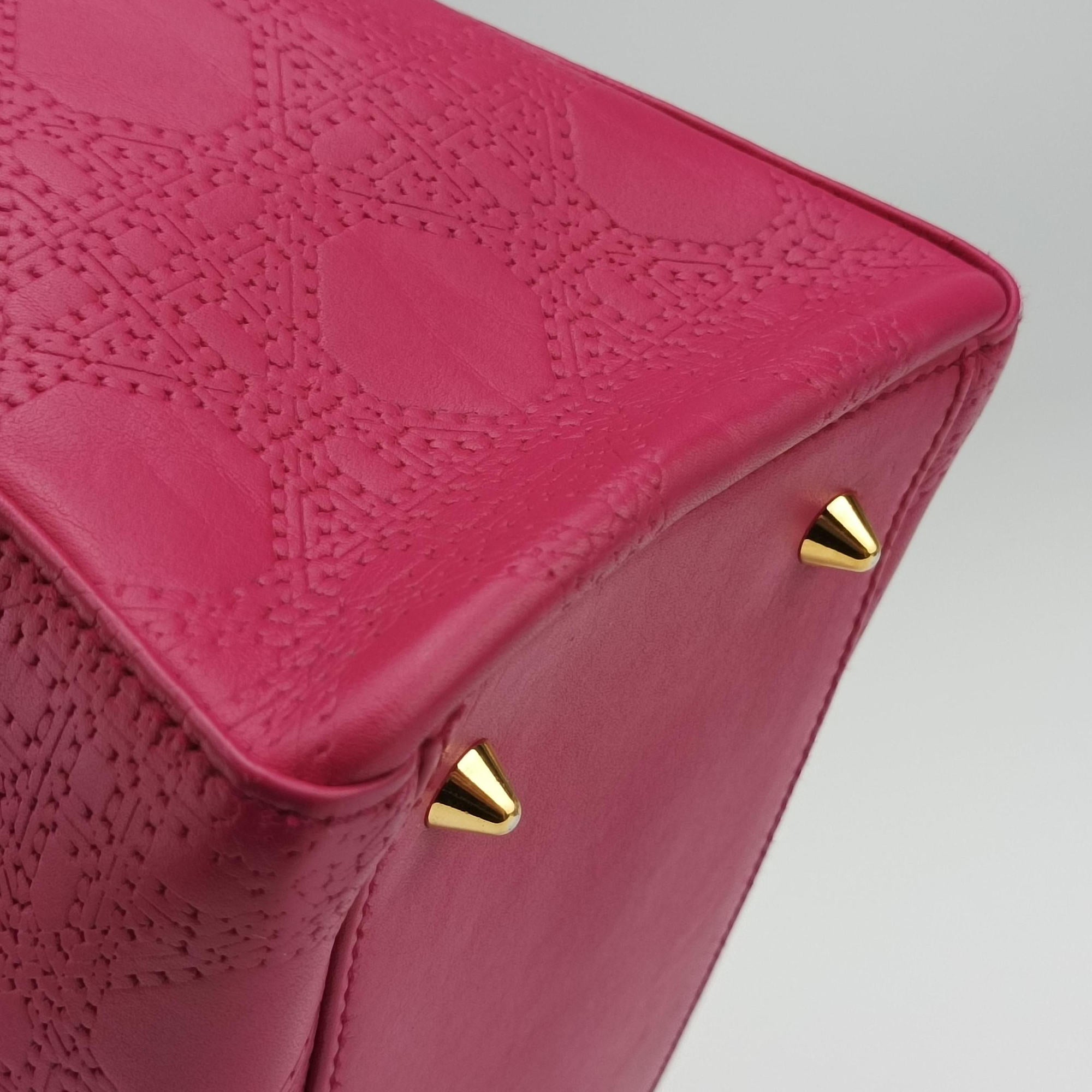 Lady Dior Rose leather 05-MA-1017レディディオール ローズ レッド レザー 05-MA-1017
