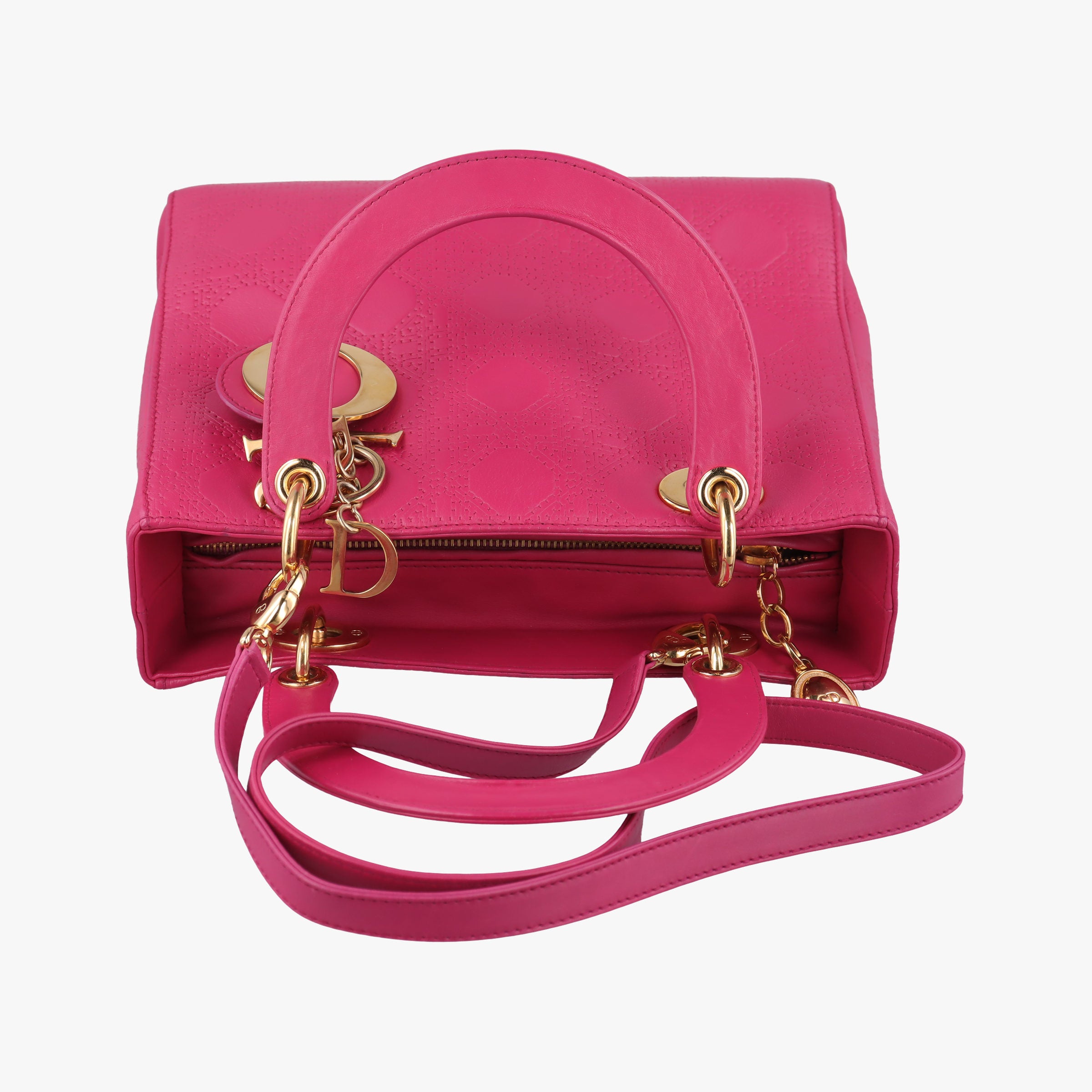 Lady Dior Rose leather 05-MA-1017レディディオール ローズ レッド レザー 05-MA-1017